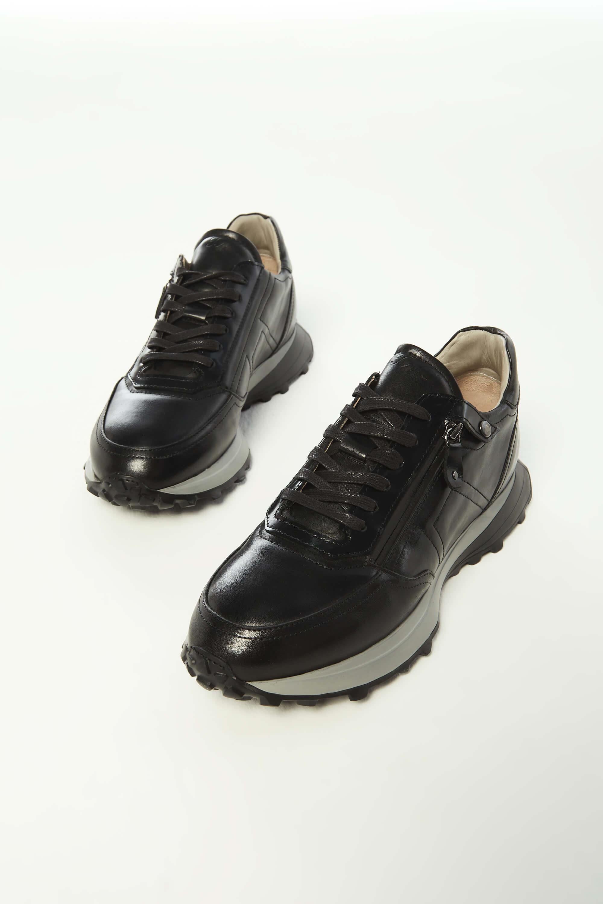 Tamer Tanca Erkek Hakiki Deri Siyah Sneakers & Spor Ayakkabı