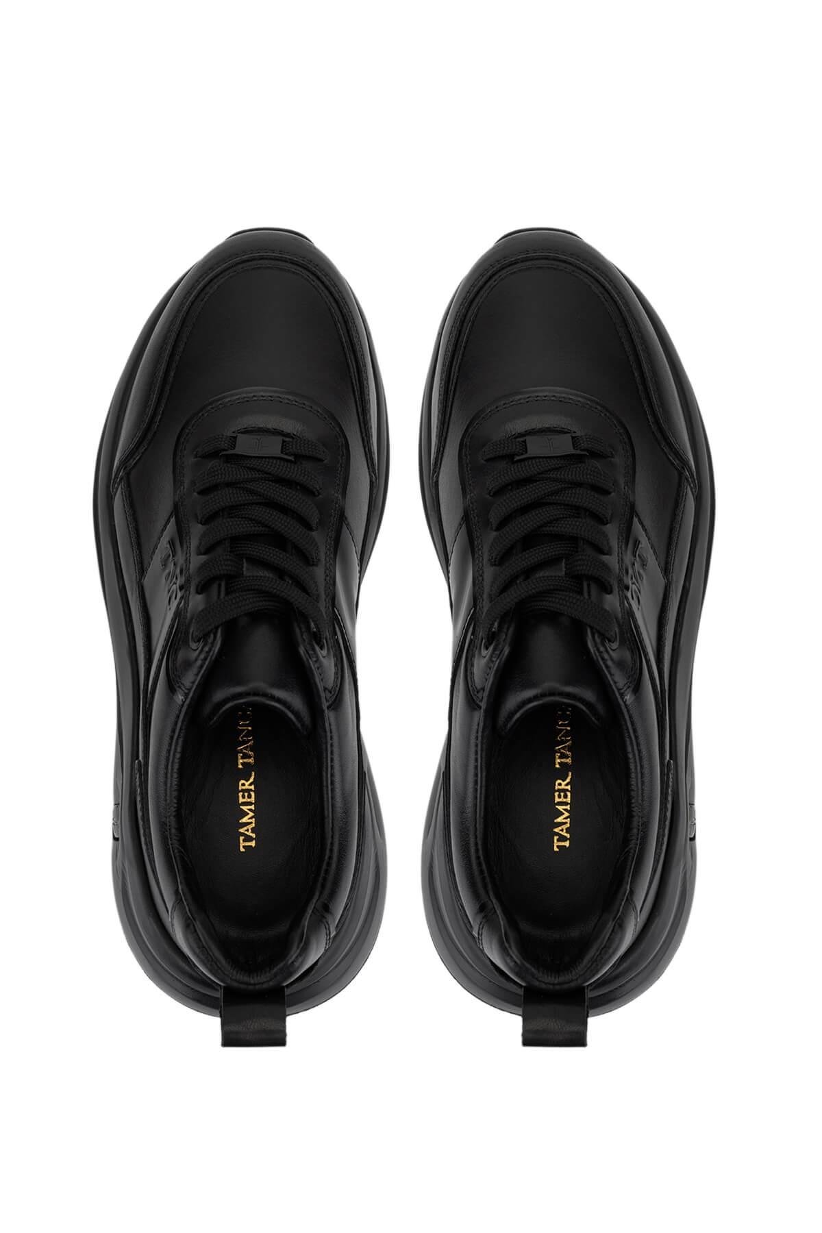 Tamer Tanca Erkek Hakiki Deri Siyah Sneakers & Spor Ayakkabı