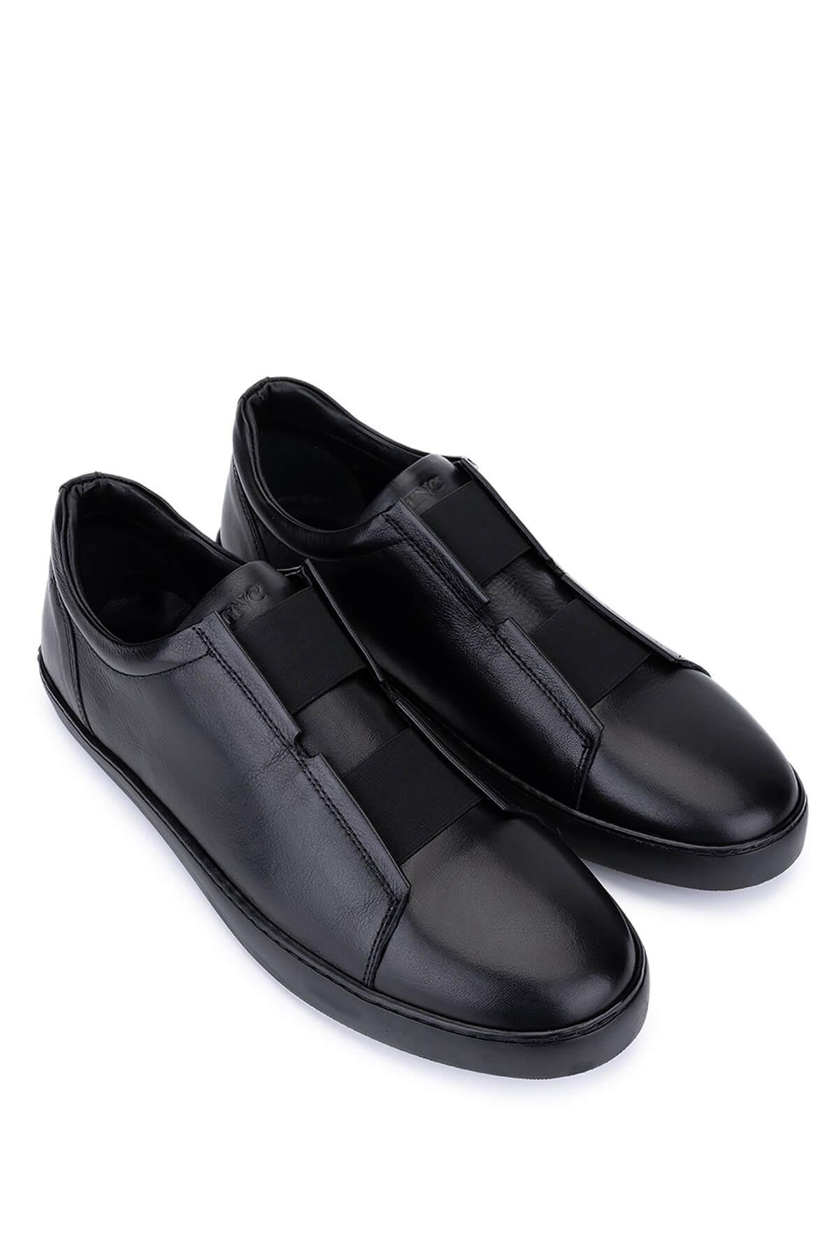 Tamer Tanca Erkek Hakiki Deri Siyah Sneakers & Spor Ayakkabı