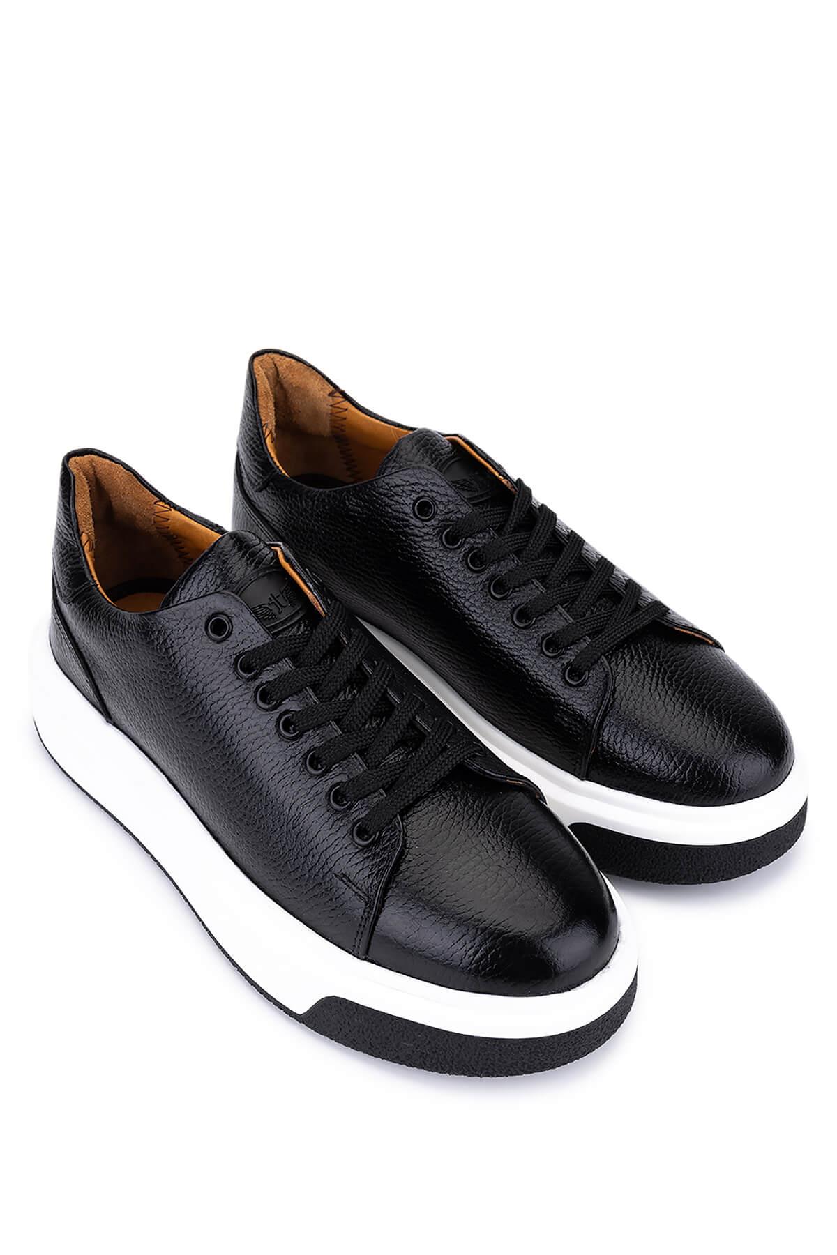 Tamer Tanca Erkek Hakiki Deri Siyah Sneakers & Spor Ayakkabı