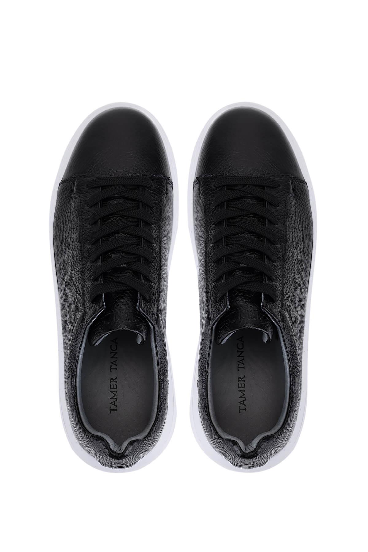 Tamer Tanca Erkek Hakiki Deri Siyah Sneakers & Spor Ayakkabı