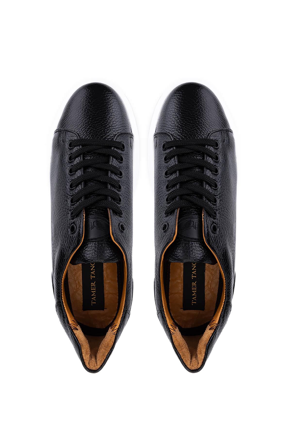 Tamer Tanca Erkek Hakiki Deri Siyah Sneakers & Spor Ayakkabı
