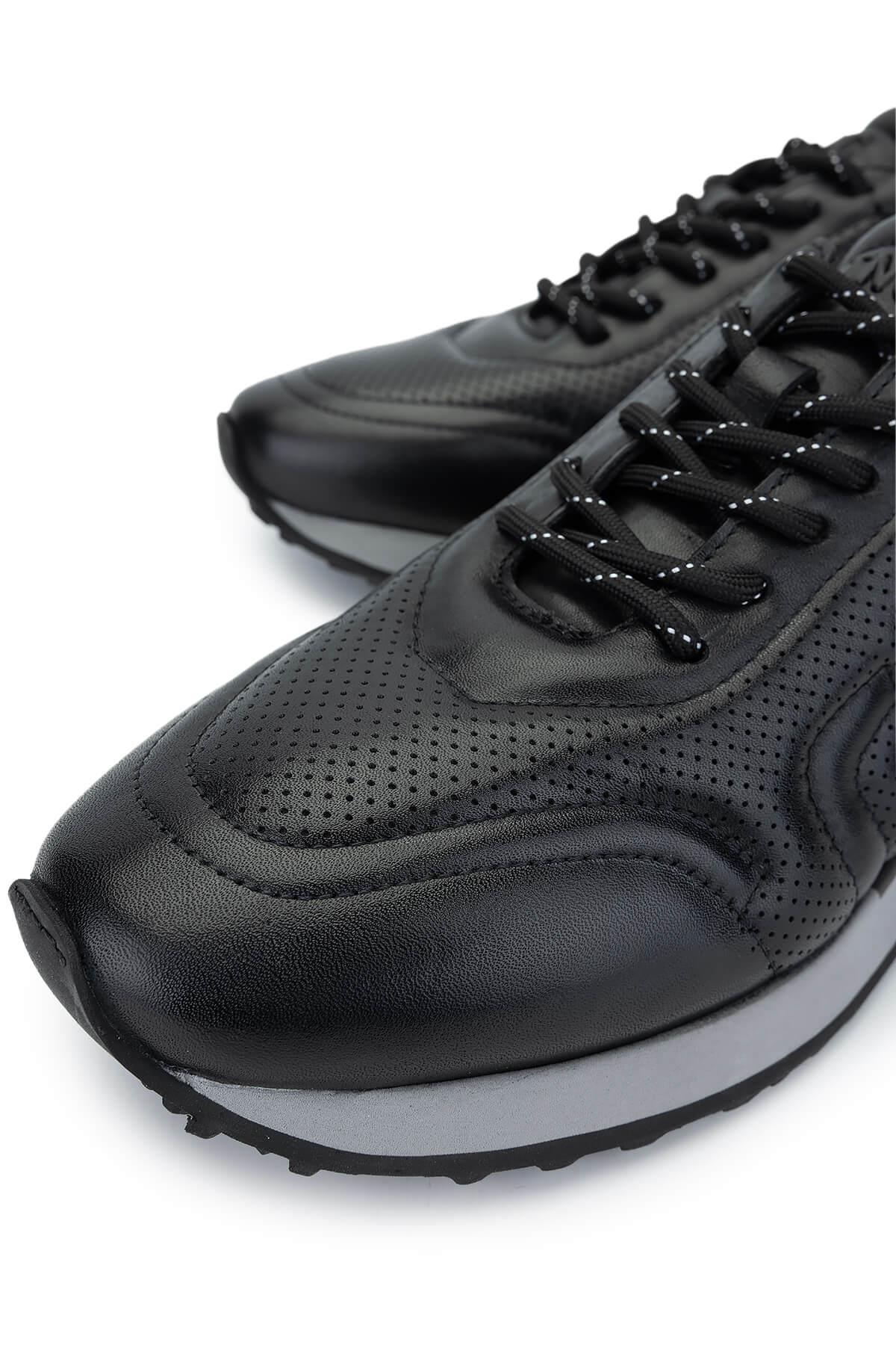 Tamer Tanca Erkek Hakiki Deri Siyah Sneakers & Spor Ayakkabı