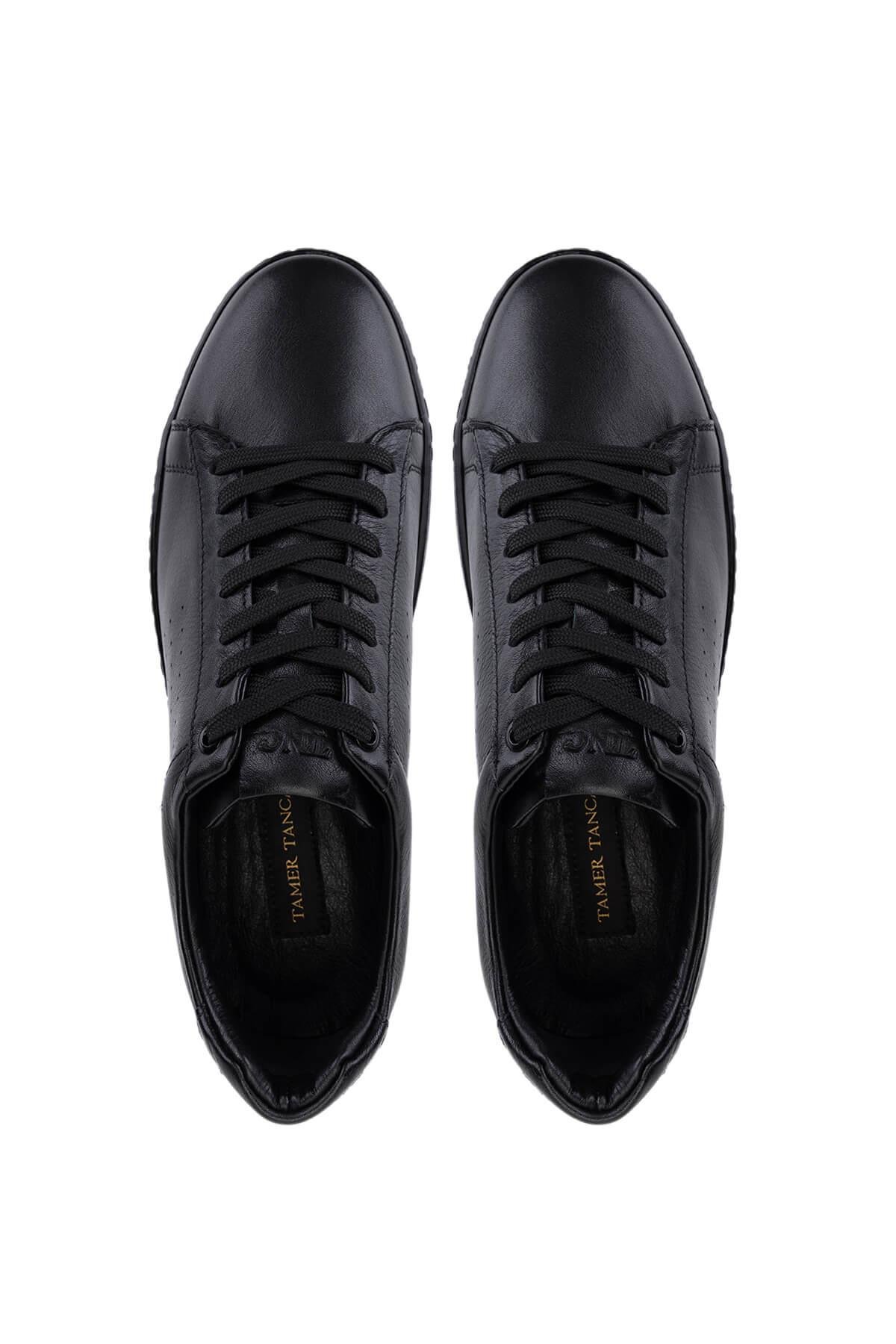 Tamer Tanca Erkek Hakiki Deri Siyah Sneakers & Spor Ayakkabı