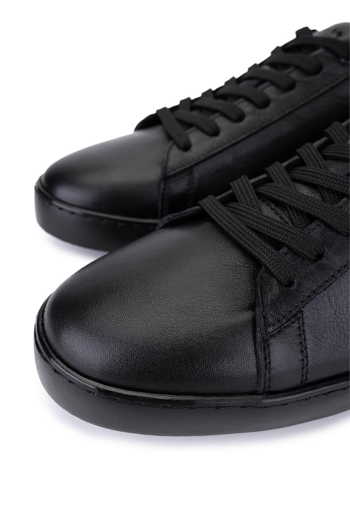 Tamer Tanca Erkek Hakiki Deri Siyah Sneakers & Spor Ayakkabı