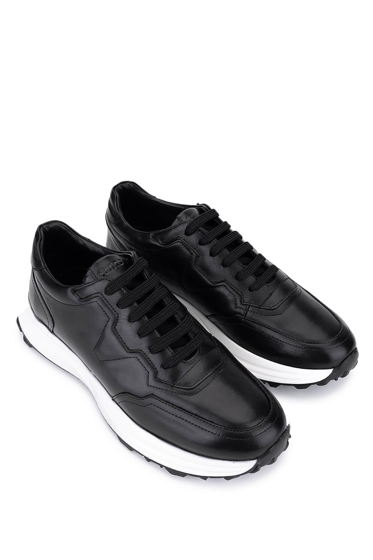 Tamer Tanca Erkek Hakiki Deri Siyah Sneakers & Spor Ayakkabı