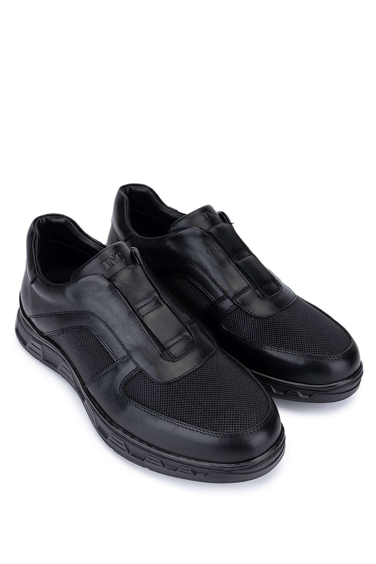 Tamer Tanca Erkek Hakiki Deri Siyah Sneakers & Spor Bot