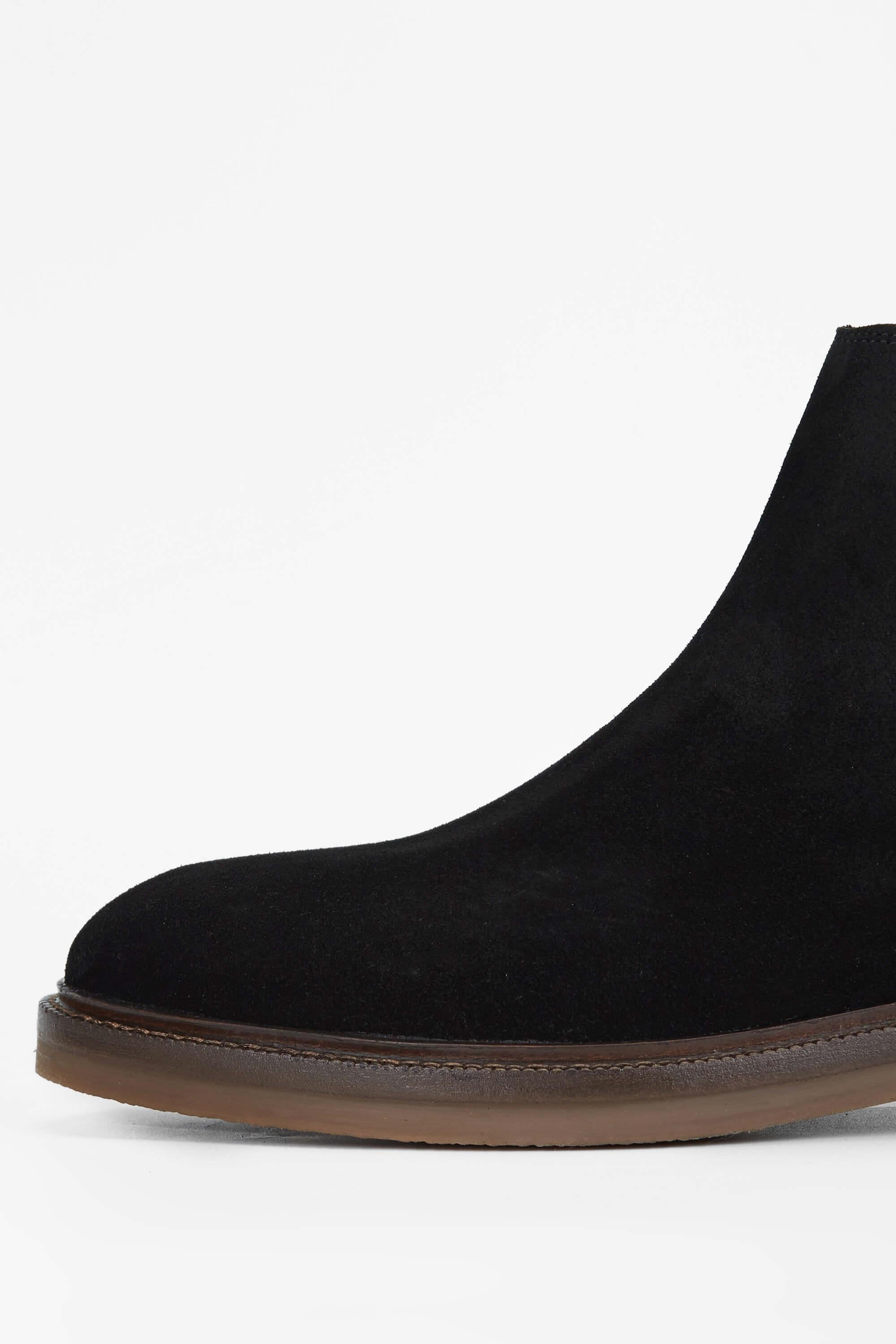 Tamer Tanca Erkek Hakiki Deri Siyah Süet Casual Bot