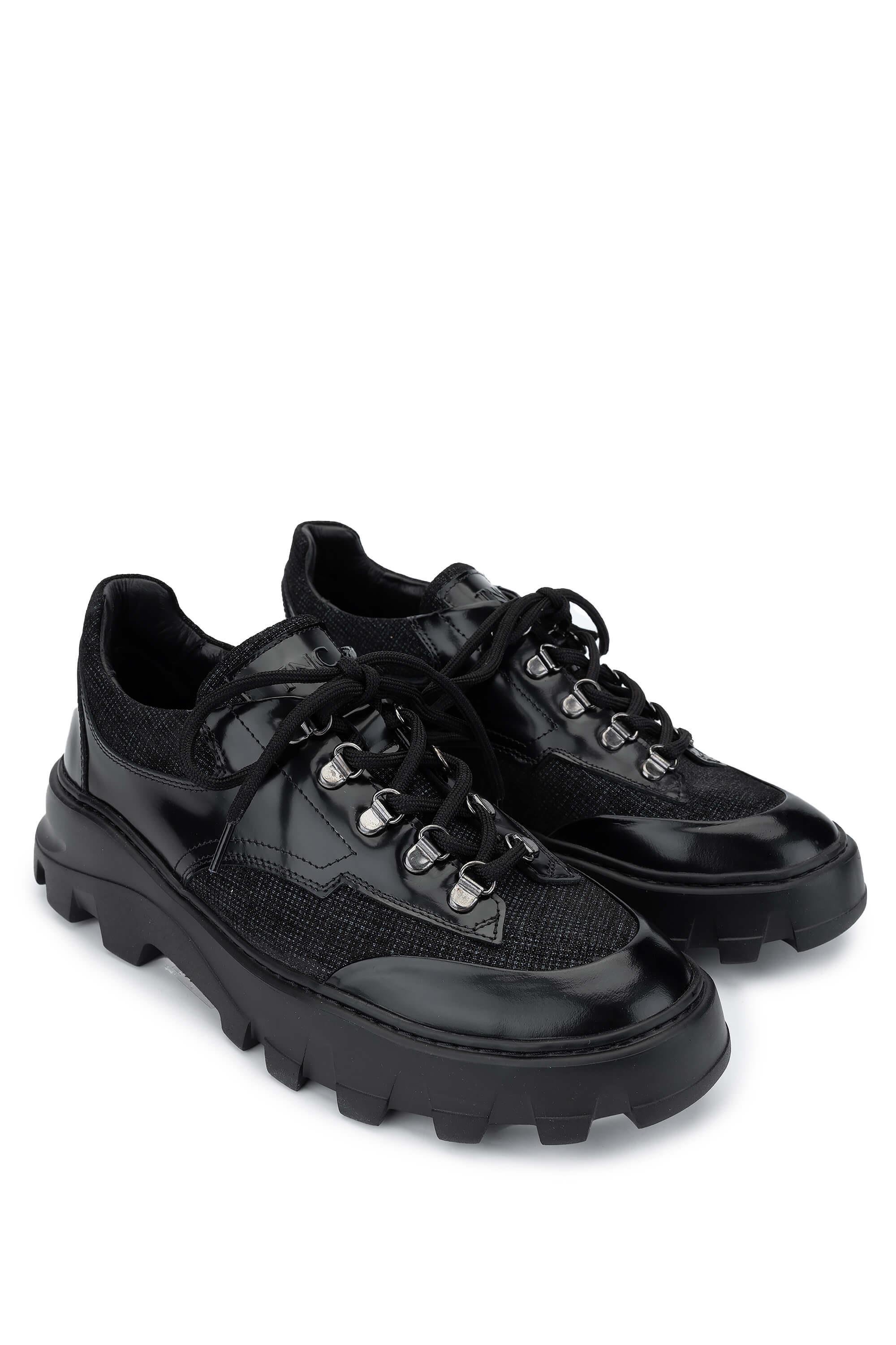 Tamer Tanca Erkek Hakiki Deri Siyah Süet Sneakers & Spor Ayakkabı