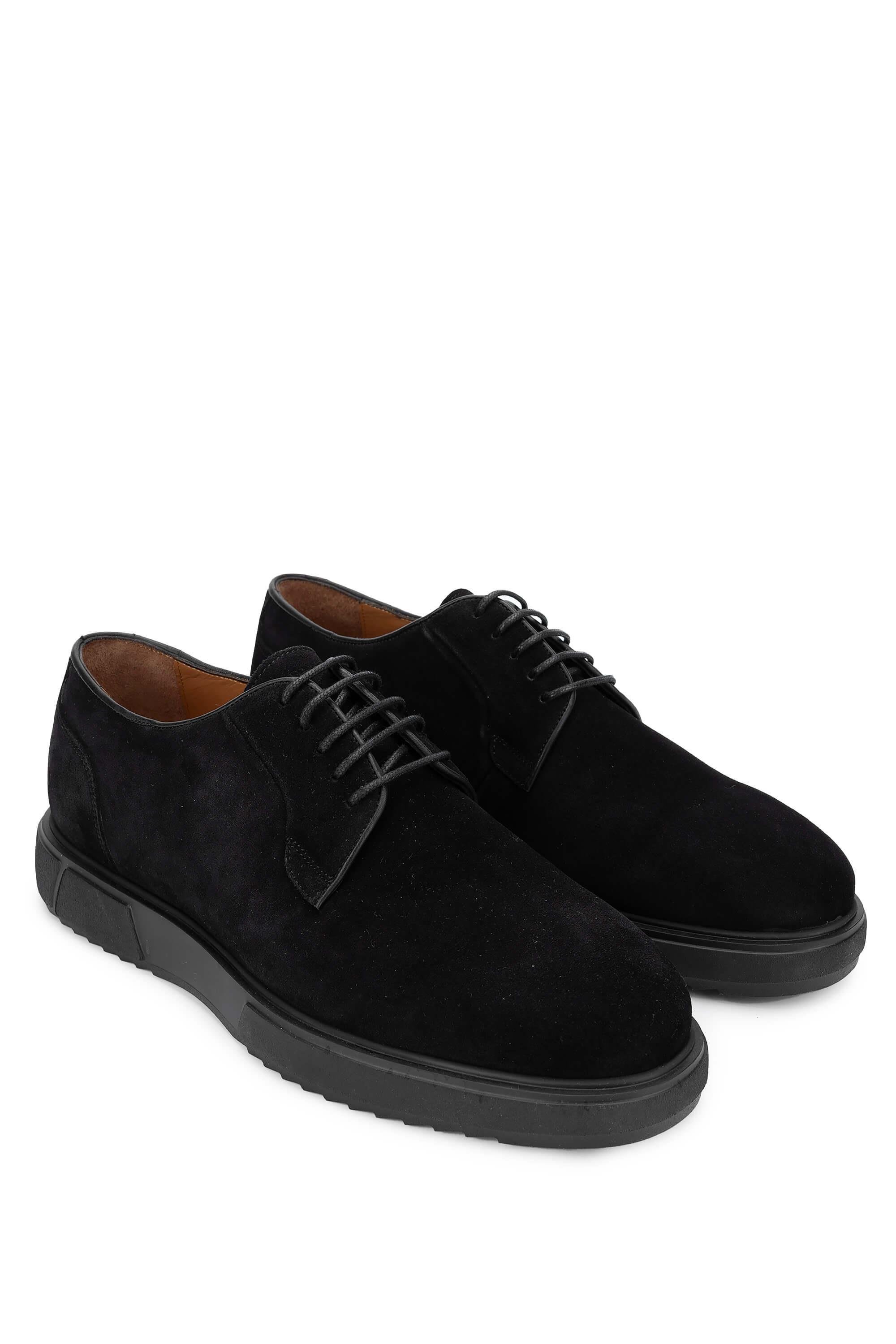 Tamer Tanca Erkek Hakiki Deri Siyah Süet Casual Ayakkabı