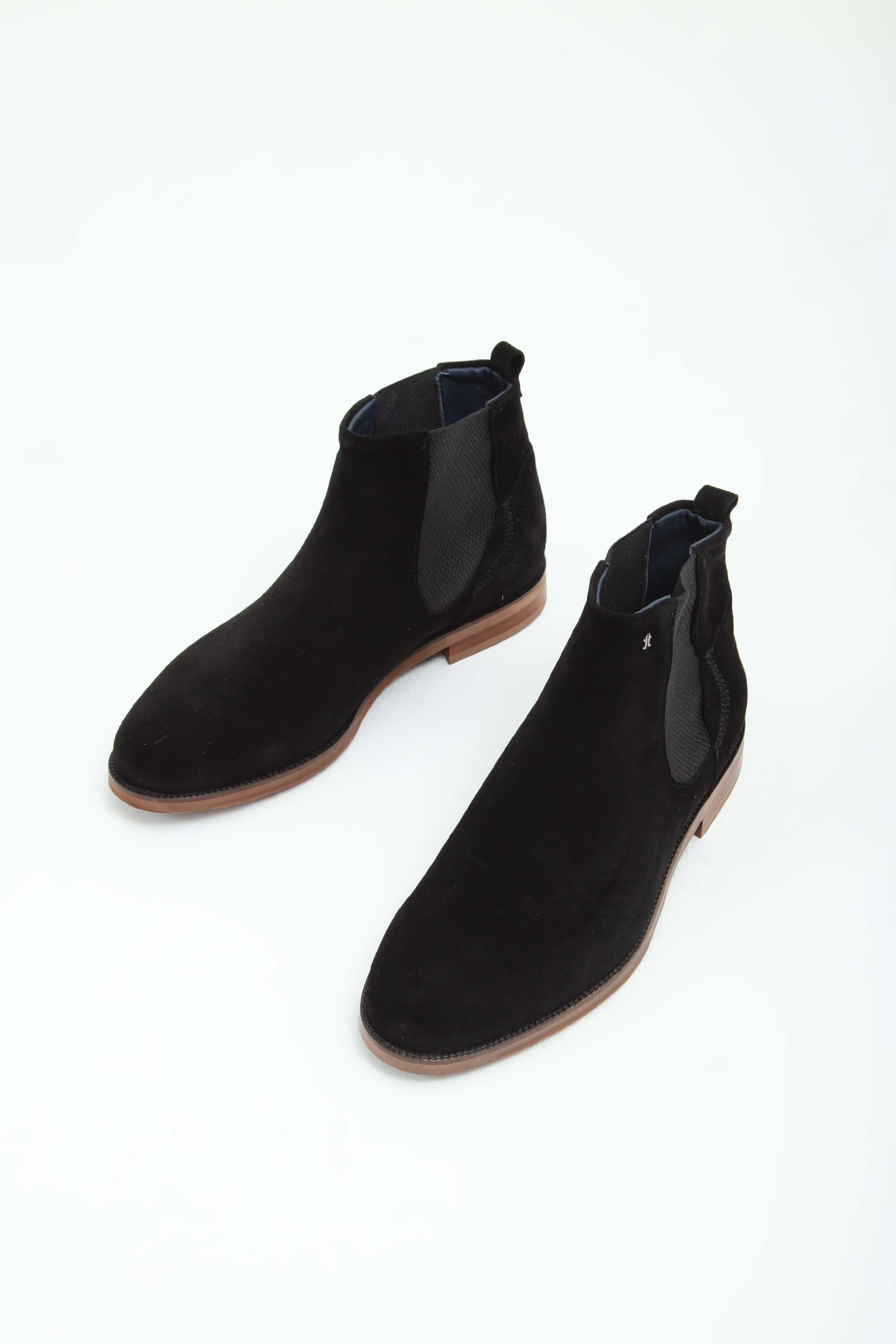 Tamer Tanca Erkek Hakiki Deri Siyah Süet Casual Bot