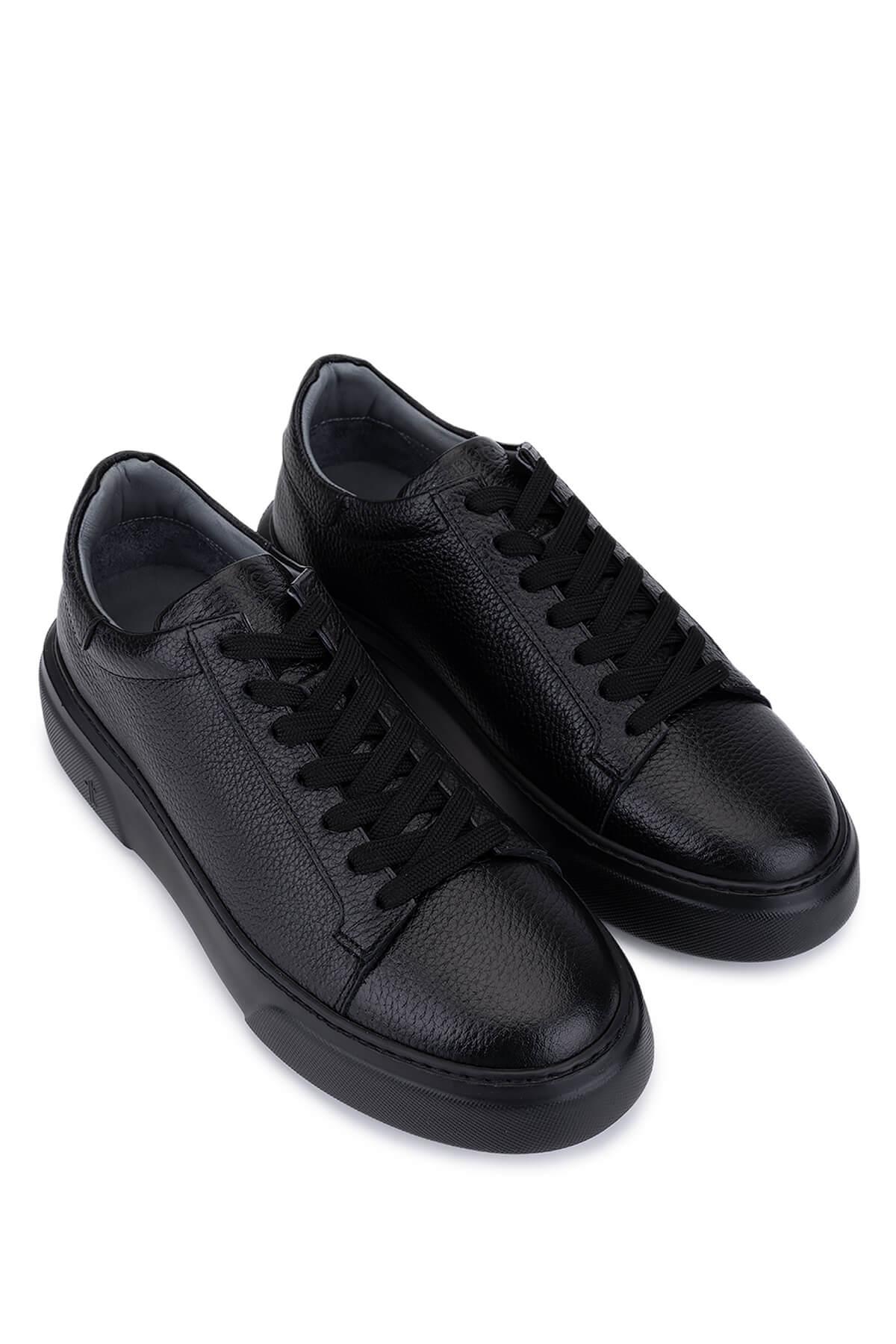 Tamer Tanca Erkek Hakiki Deri Siyah Taban Sneakers & Spor Ayakkabı