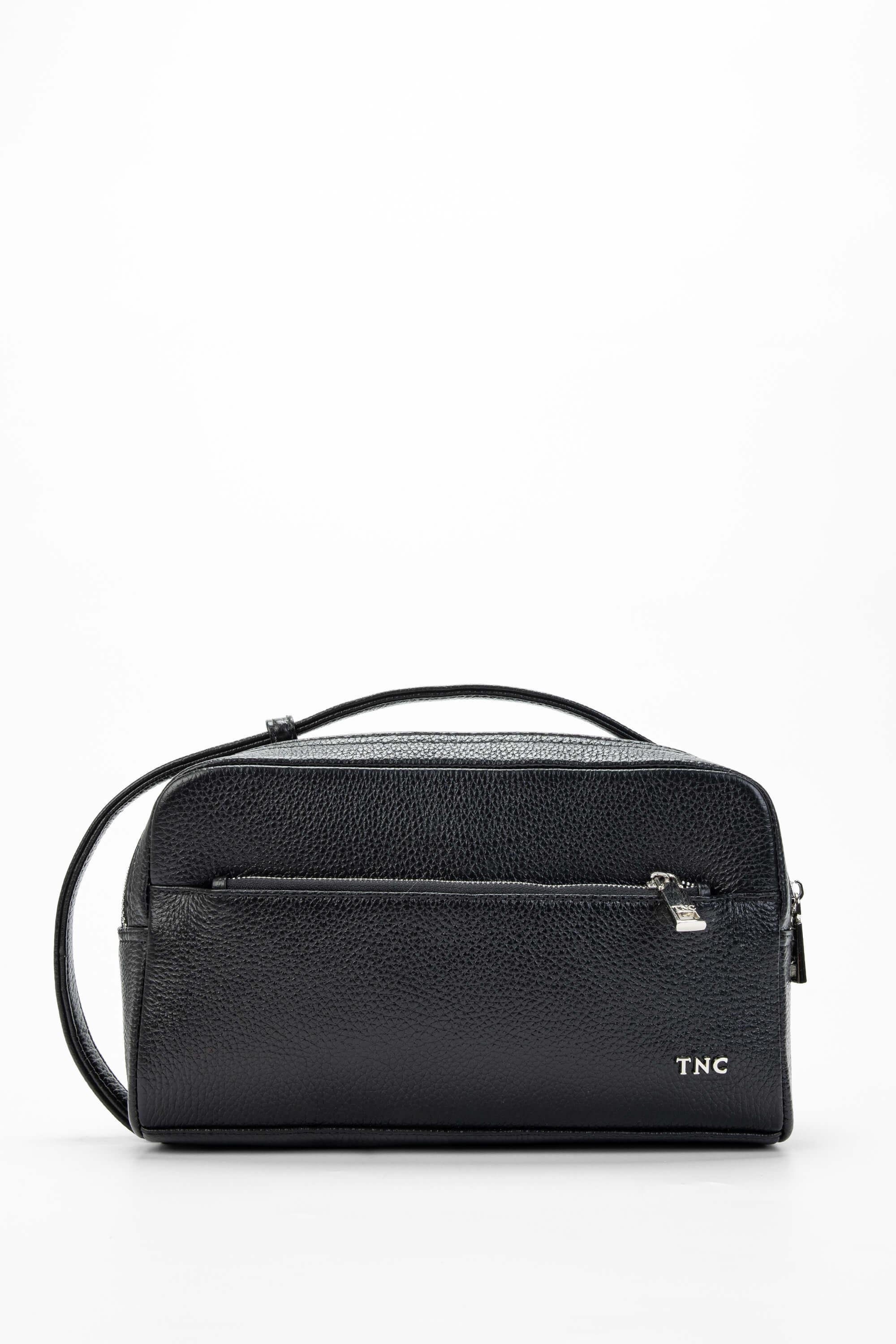 Tamer Tanca Erkek Hakiki Deri Siyah Traş Çantası