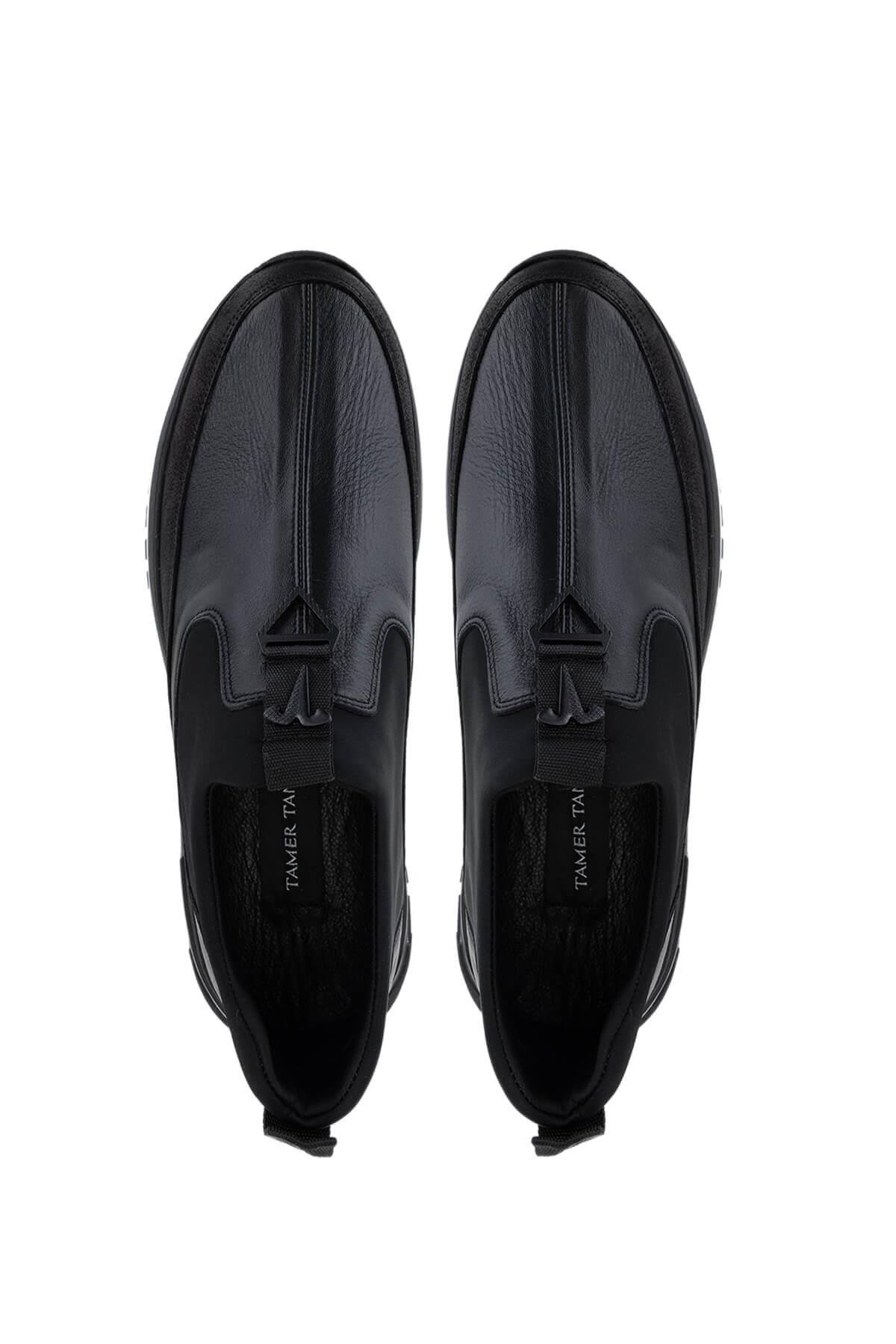 Tamer Tanca Erkek Hakiki Deri Siyah/Siyah Sneakers & Spor Ayakkabı