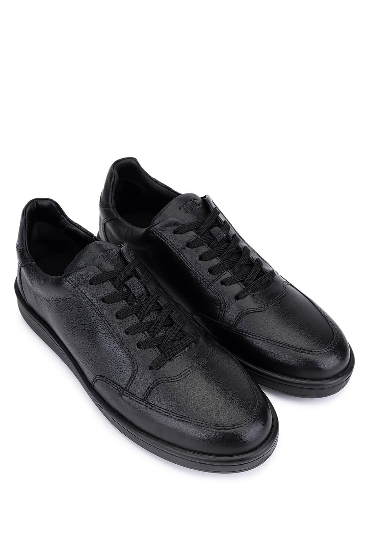 Tamer Tanca Erkek Hakiki Deri Siyah/Siyah Casual Ayakkabı