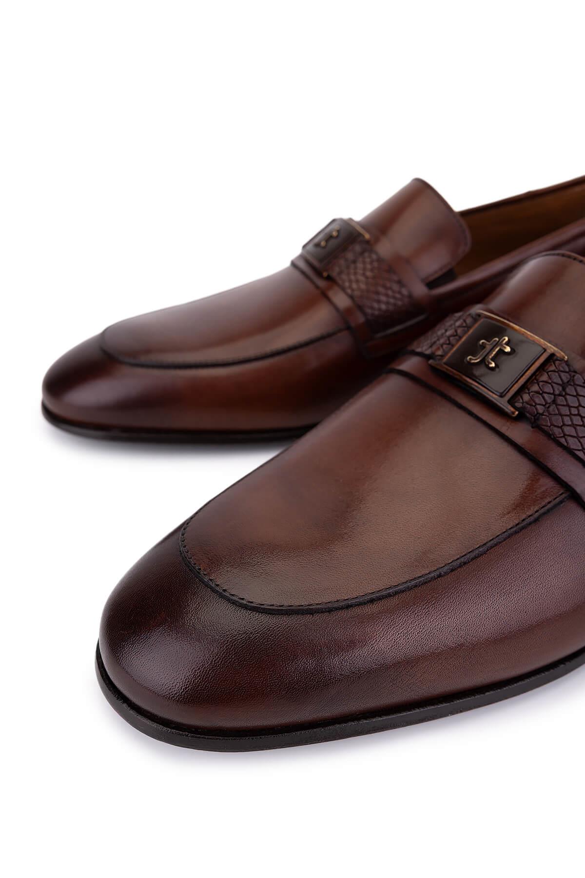 Tamer Tanca Erkek Hakiki Deri Taba Loafer Ayakkabı