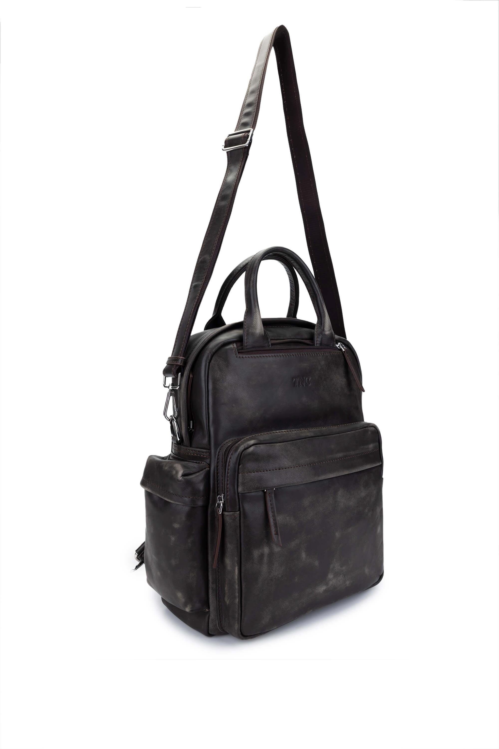 Tamer Tanca Erkek Hakiki Deri Viski Eskitme Sırt Çantası