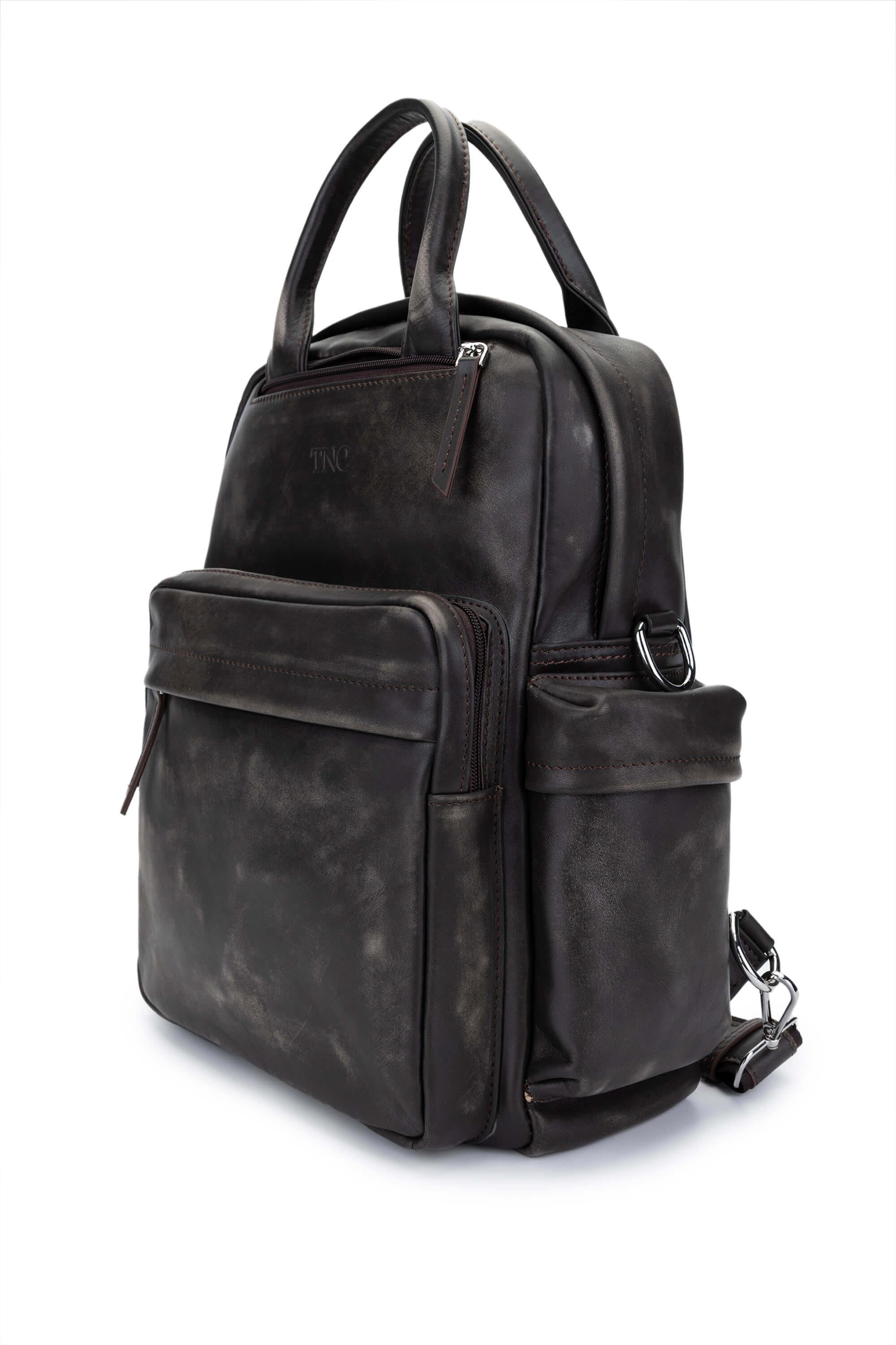 Tamer Tanca Erkek Hakiki Deri Viski Eskitme Sırt Çantası