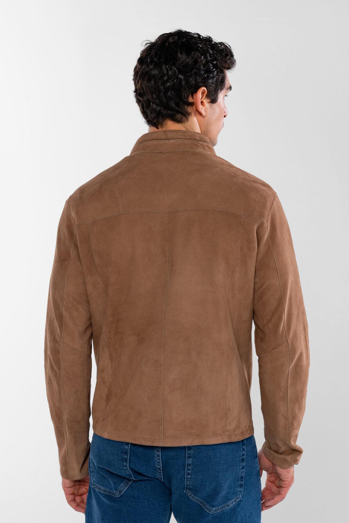 Tamer Tanca Erkek Hakiki Deri Vizon Süet Deri Mont