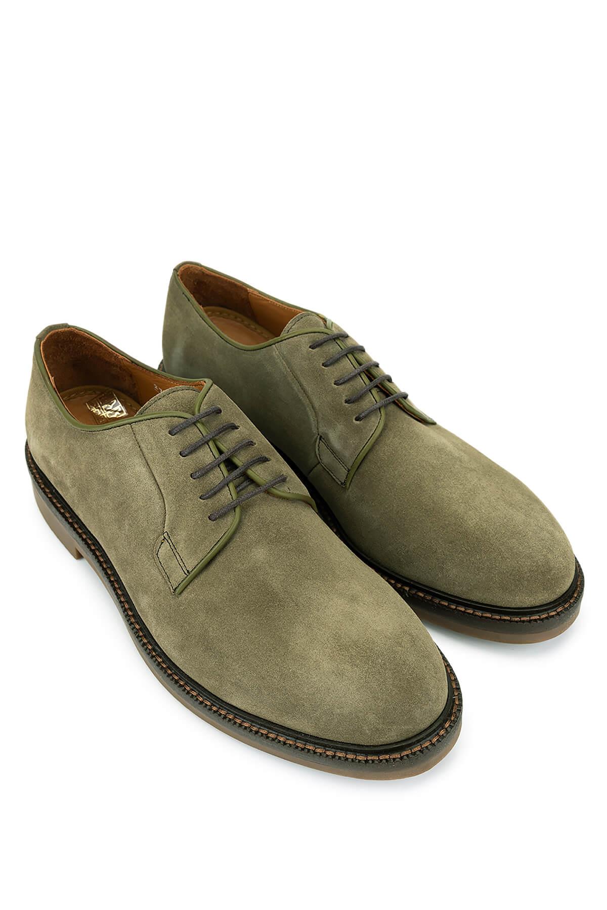 Tamer Tanca Erkek Hakiki Deri Yeşil Casual Ayakkabı