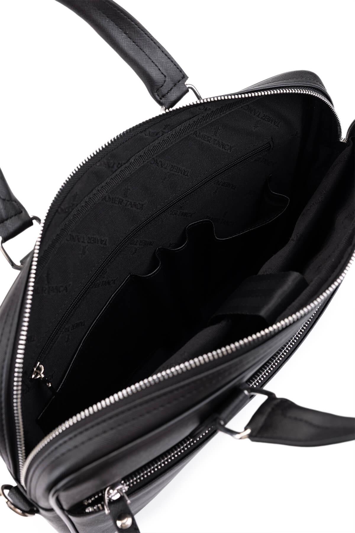 Tamer Tanca Erkek Suni Deri Siyah Evrak Çantası