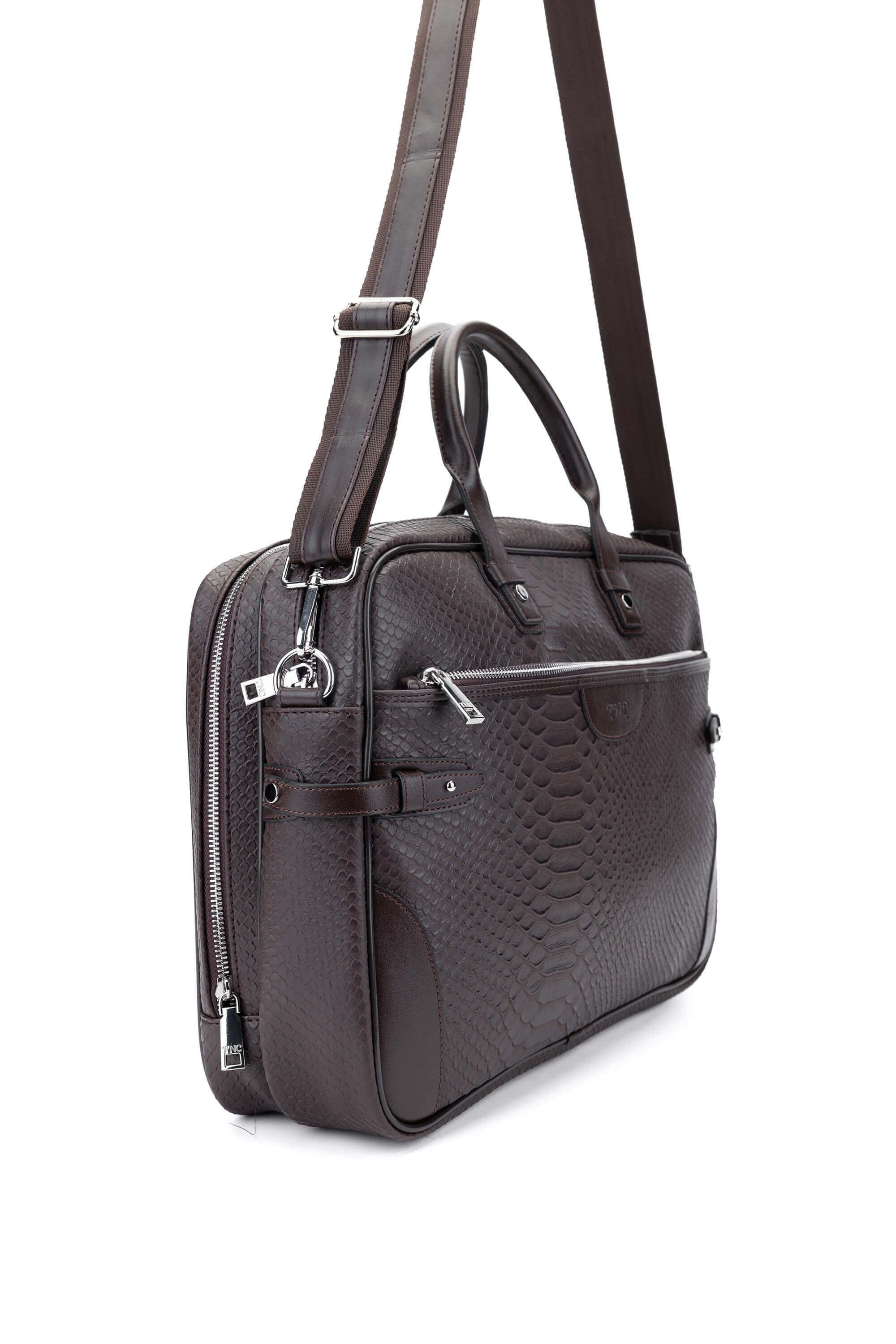 Tamer Tanca Erkek Vegan Kahverengi Evrak Çantası