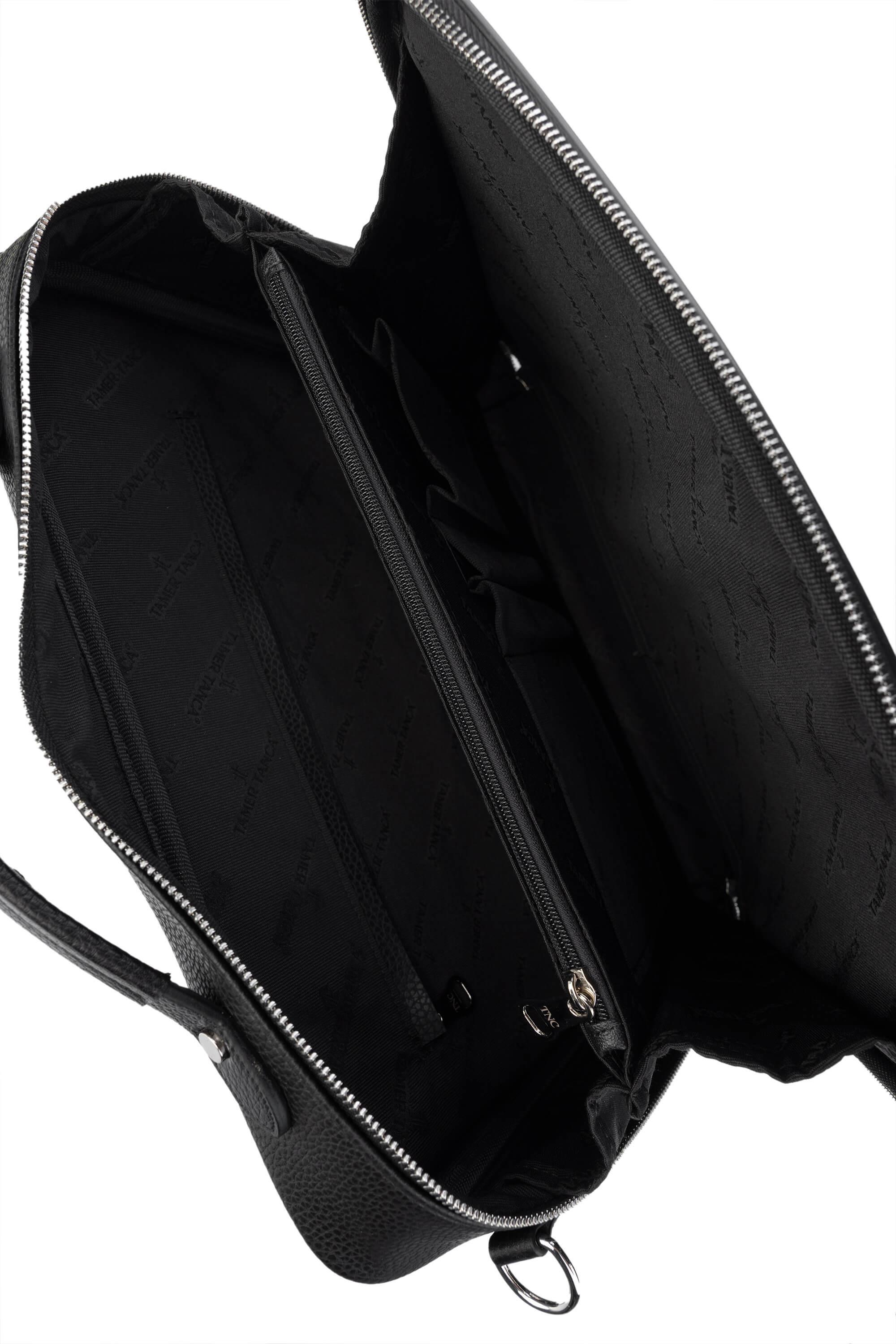 Tamer Tanca Erkek Vegan Siyah Floter Evrak Çantası