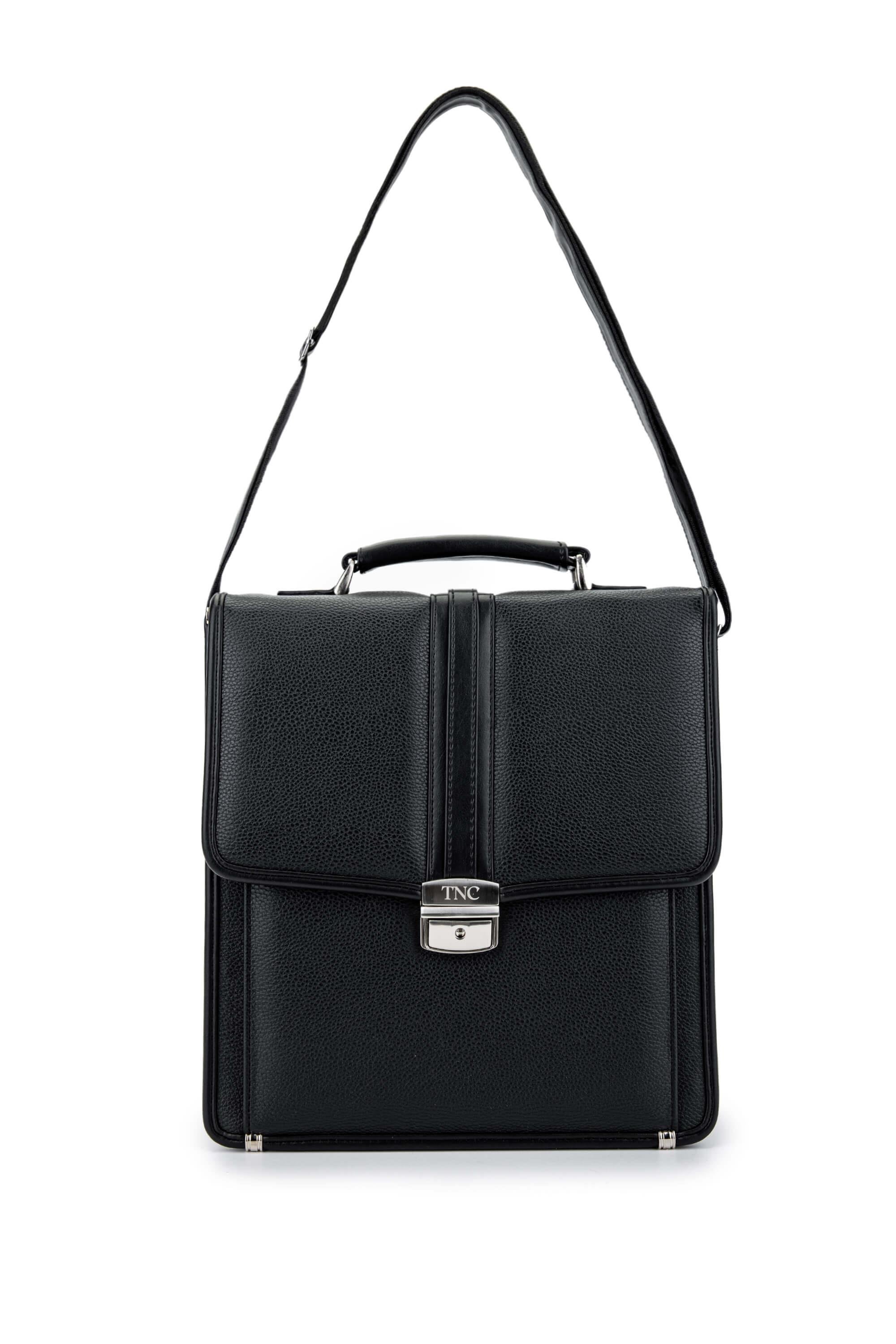 Tamer Tanca Erkek Vegan Siyah Floter Evrak Çantası