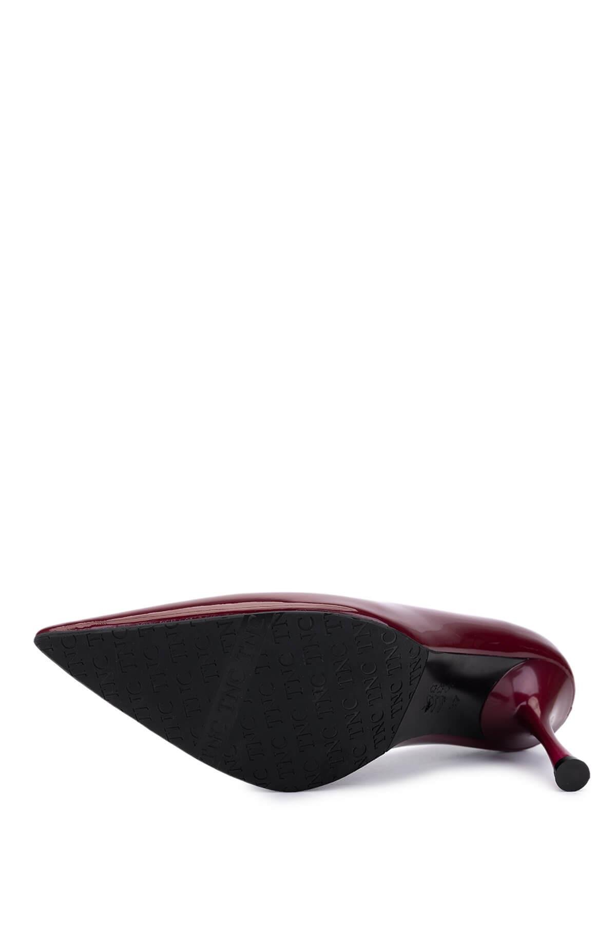 Tamer Tanca Kadın Bordo Rugan Topuklu Ayakkabı