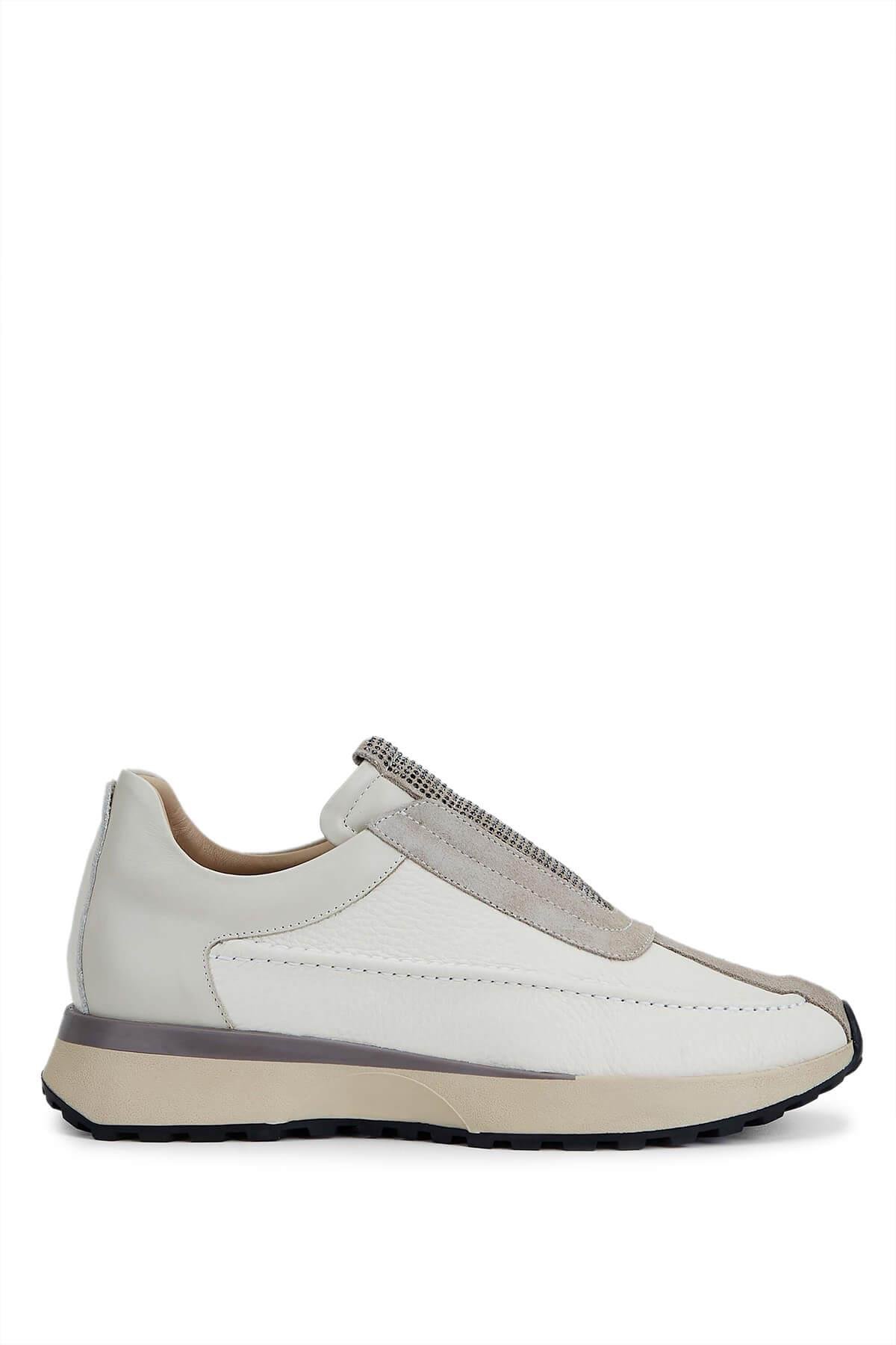 Tamer Tanca Kadın Hakiki Deri Bej Casual Ayakkabı