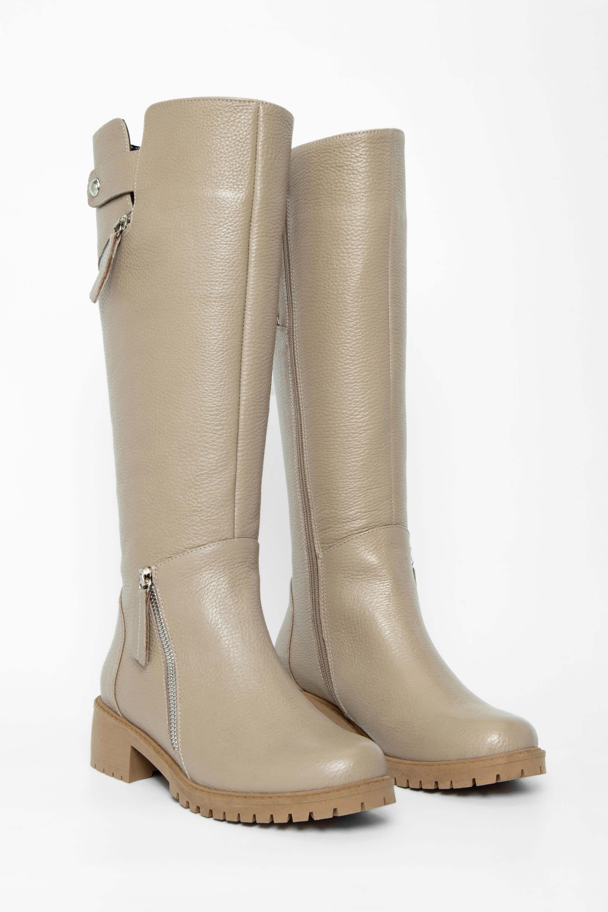 Tamer Tanca Kadın Hakiki Deri Bej Casual Çizme