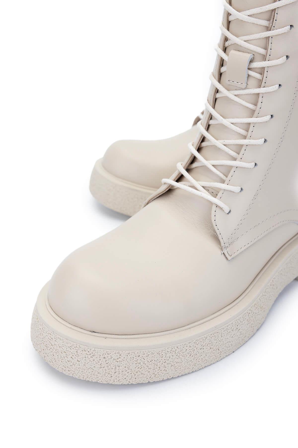 Tamer Tanca Kadın Hakiki Deri Bej Casual Bot