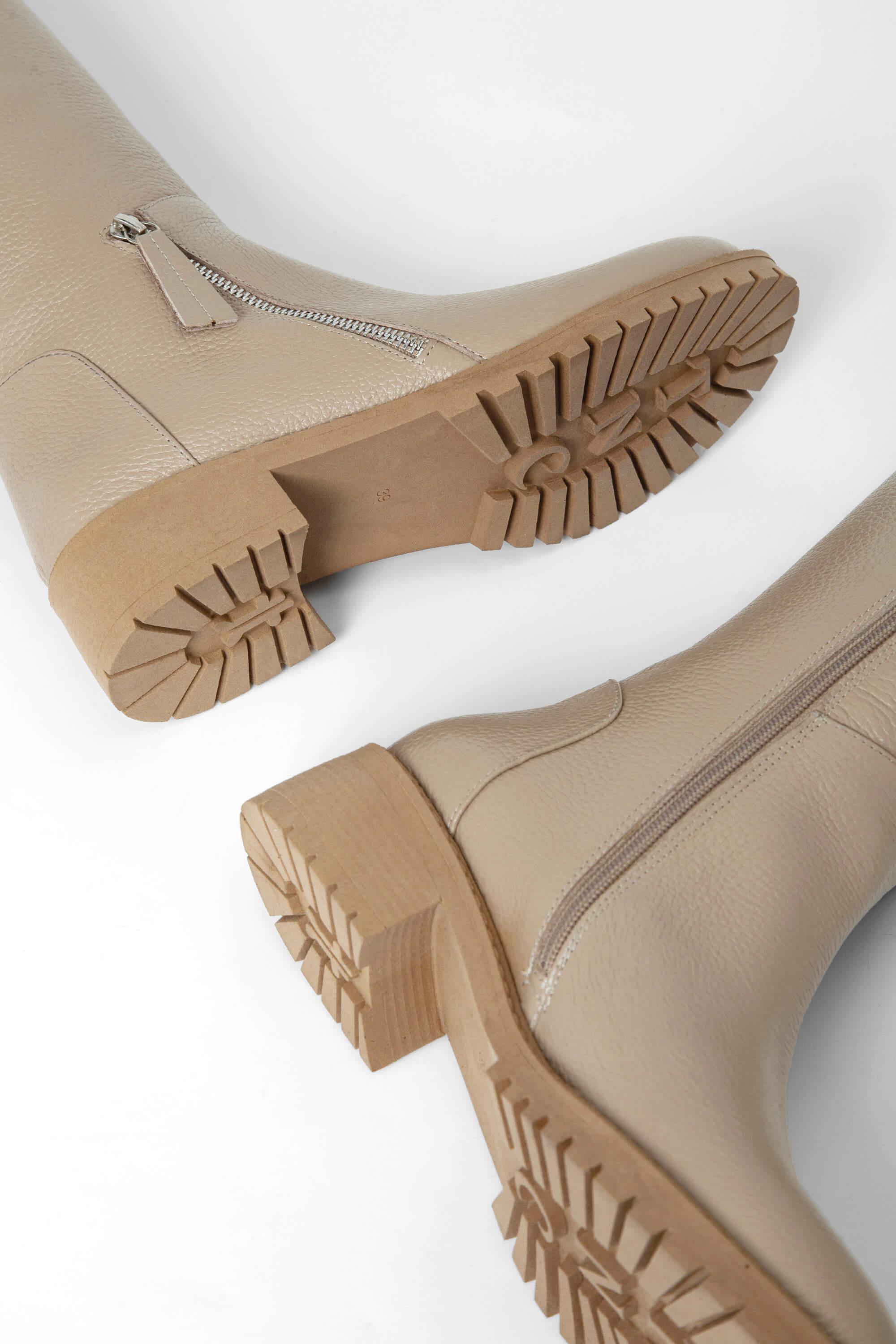 Tamer Tanca Kadın Hakiki Deri Bej Casual Çizme