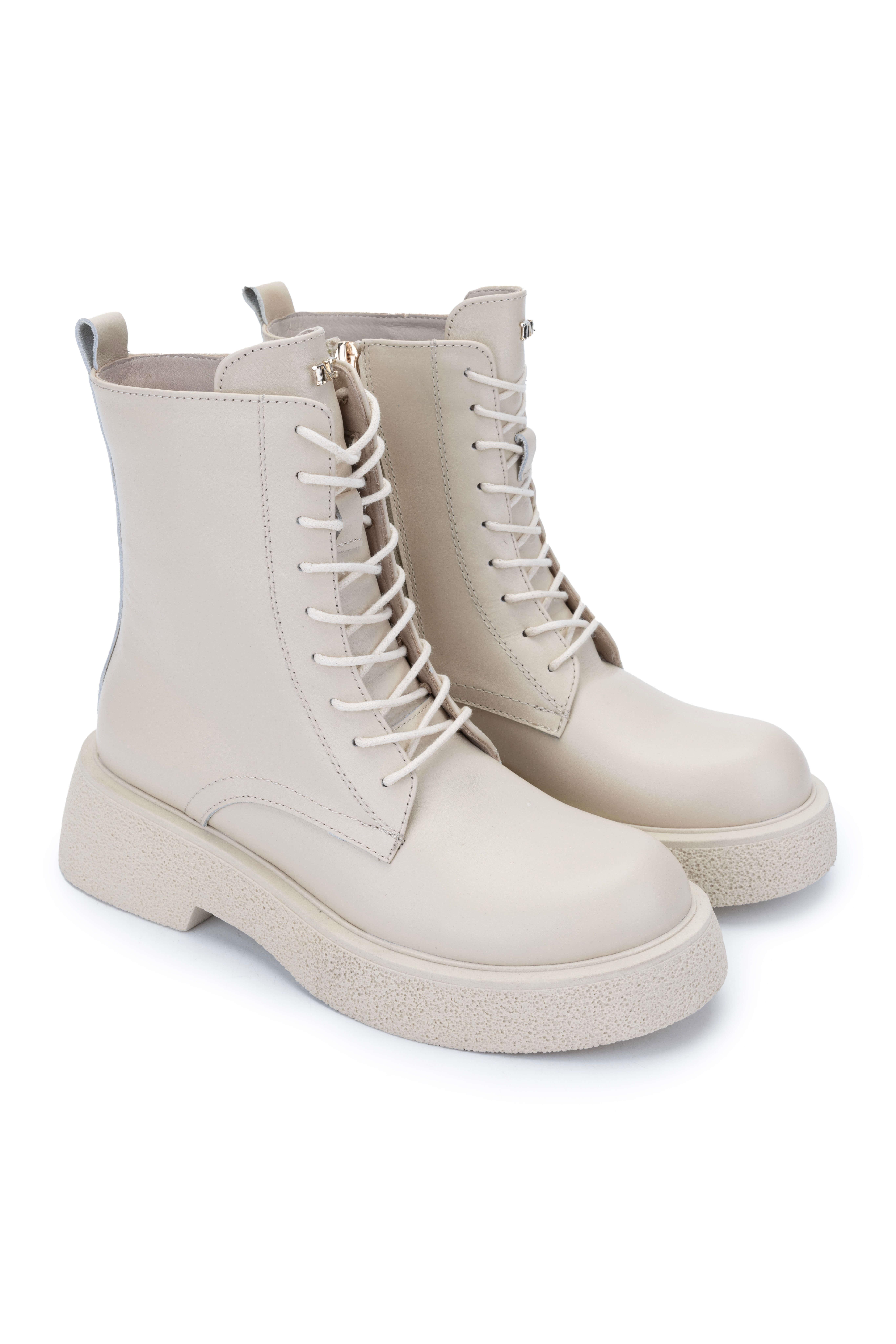 Tamer Tanca Kadın Hakiki Deri Bej Casual Bot