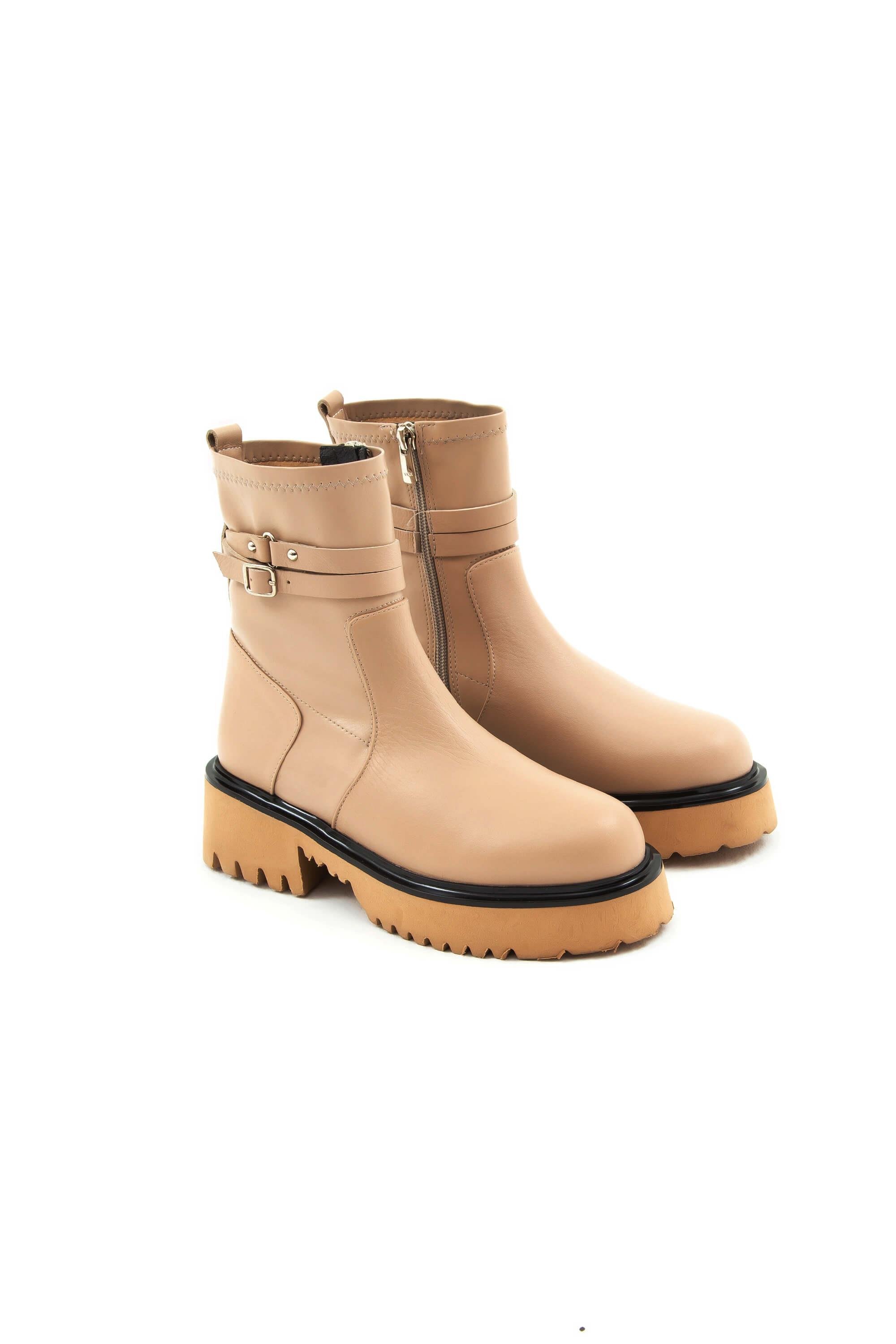 Tamer Tanca Kadın Hakiki Deri Bej Günlük Bot