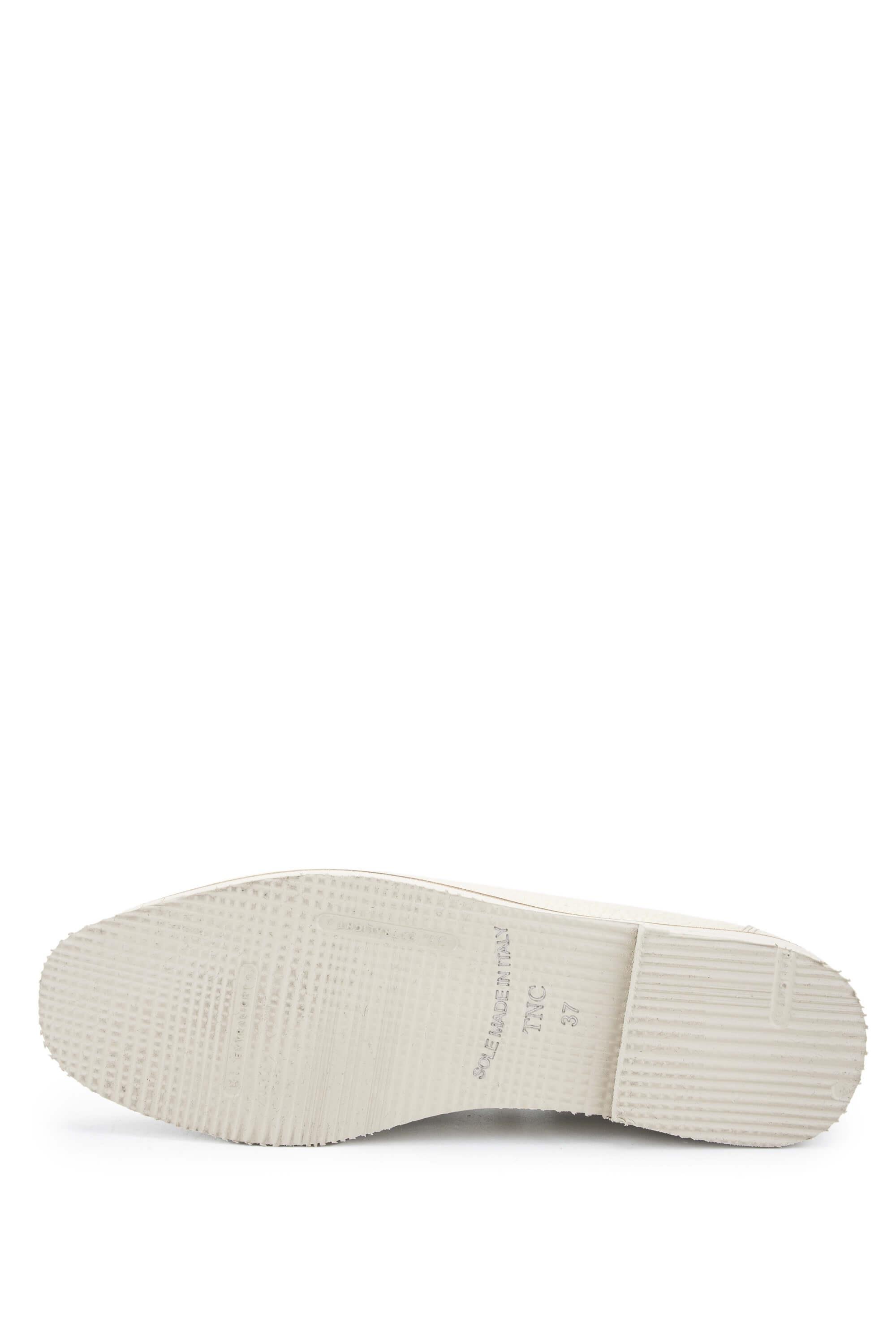 Tamer Tanca Kadın Hakiki Deri Bej Loafer Ayakkabı