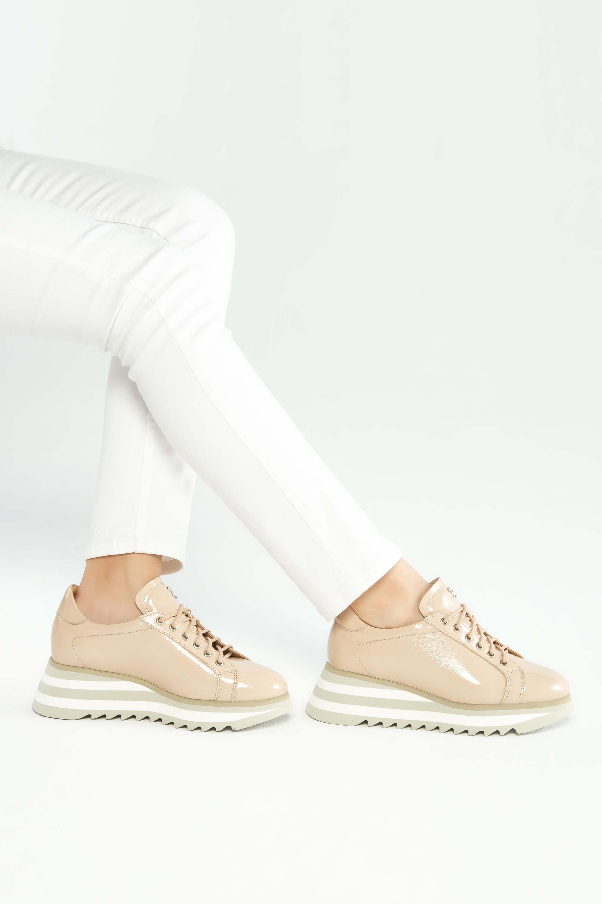 Tamer Tanca Kadın Hakiki Deri Bej Sneakers & Spor Ayakkabı