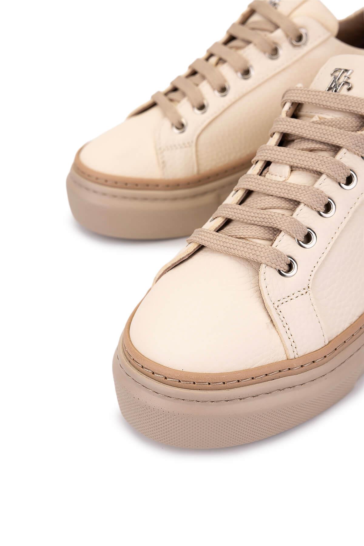 Tamer Tanca Kadın Hakiki Deri Bej Sneakers & Spor Ayakkabı