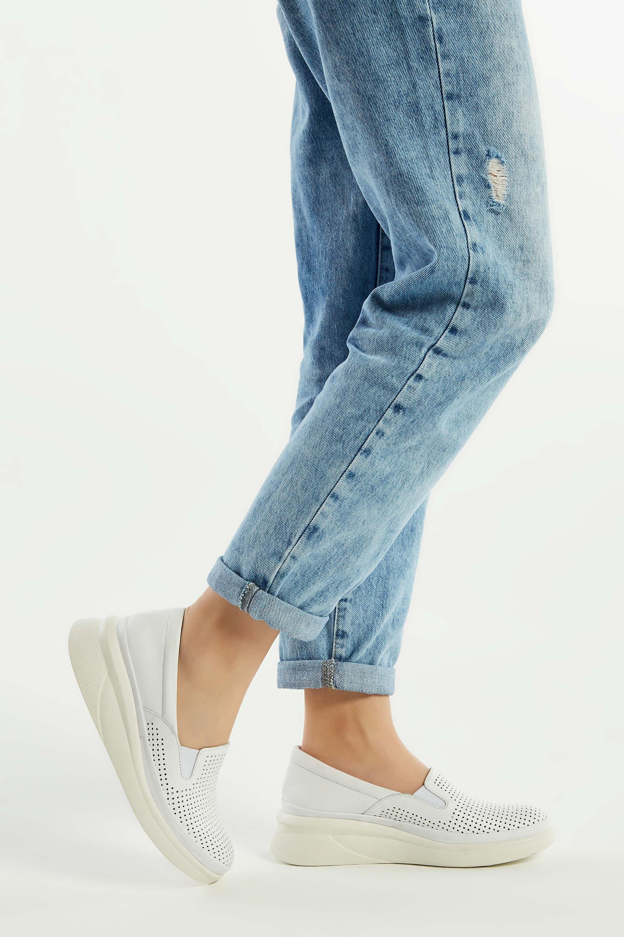 Tamer Tanca Kadın Hakiki Deri Beyaz Comfort Ayakkabı