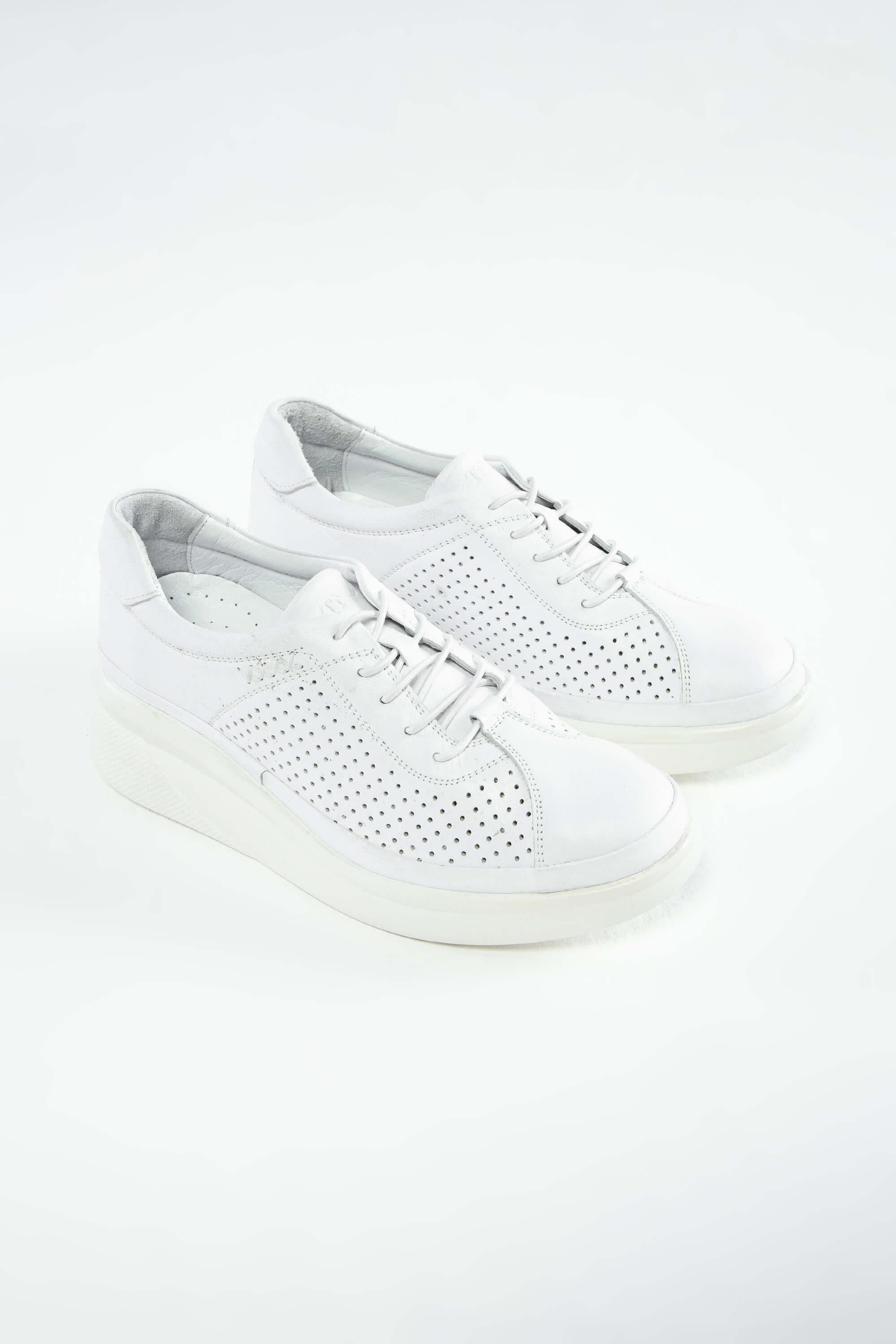 Tamer Tanca Kadın Hakiki Deri Beyaz Comfort Ayakkabı