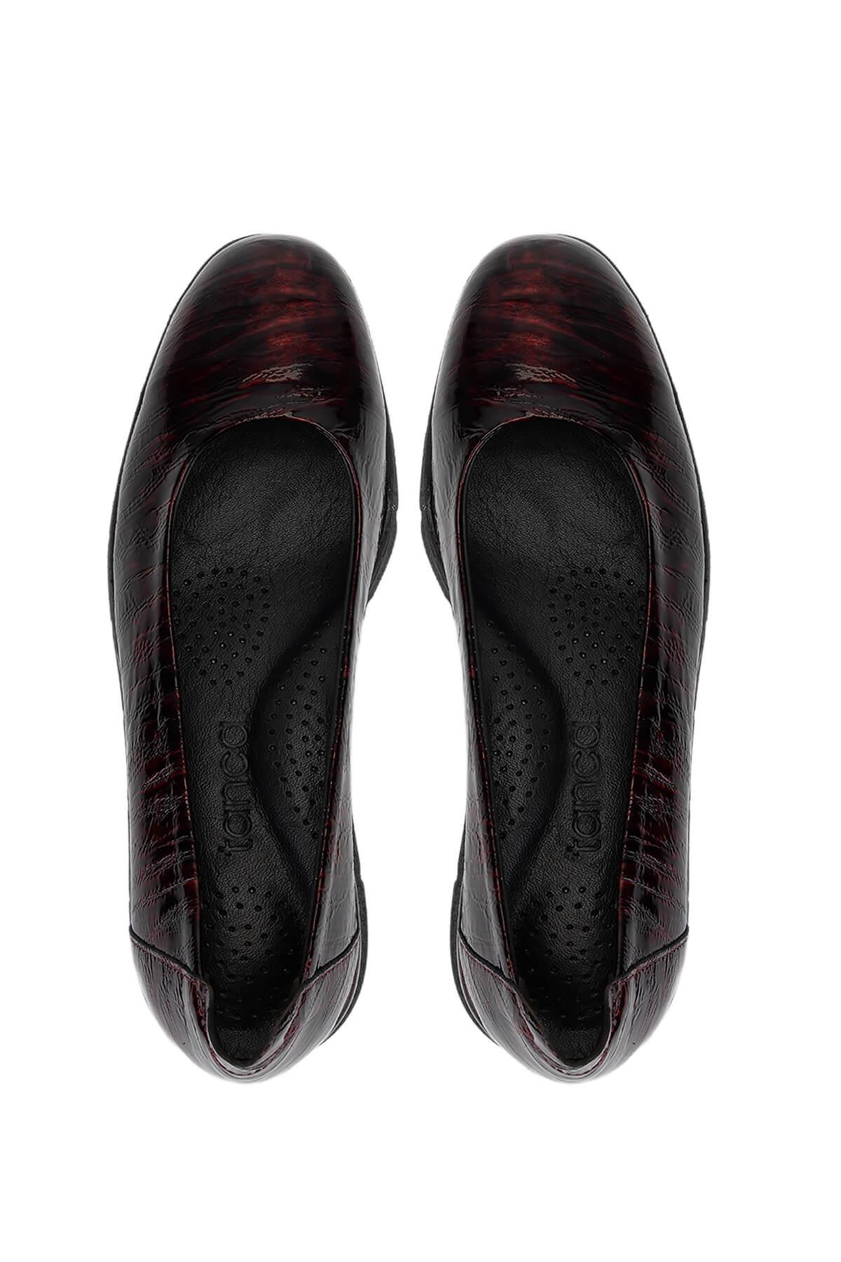 Tamer Tanca Kadın Hakiki Deri Bordo Comfort Ayakkabı