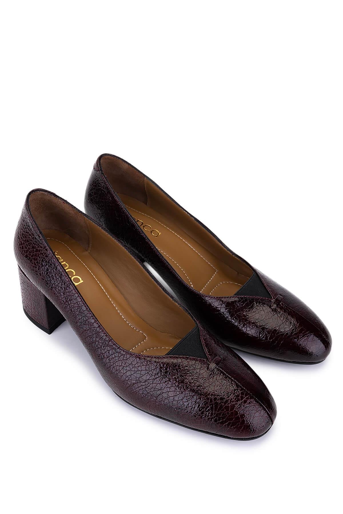 Tamer Tanca Kadın Hakiki Deri Bordo Klasik Ayakkabı