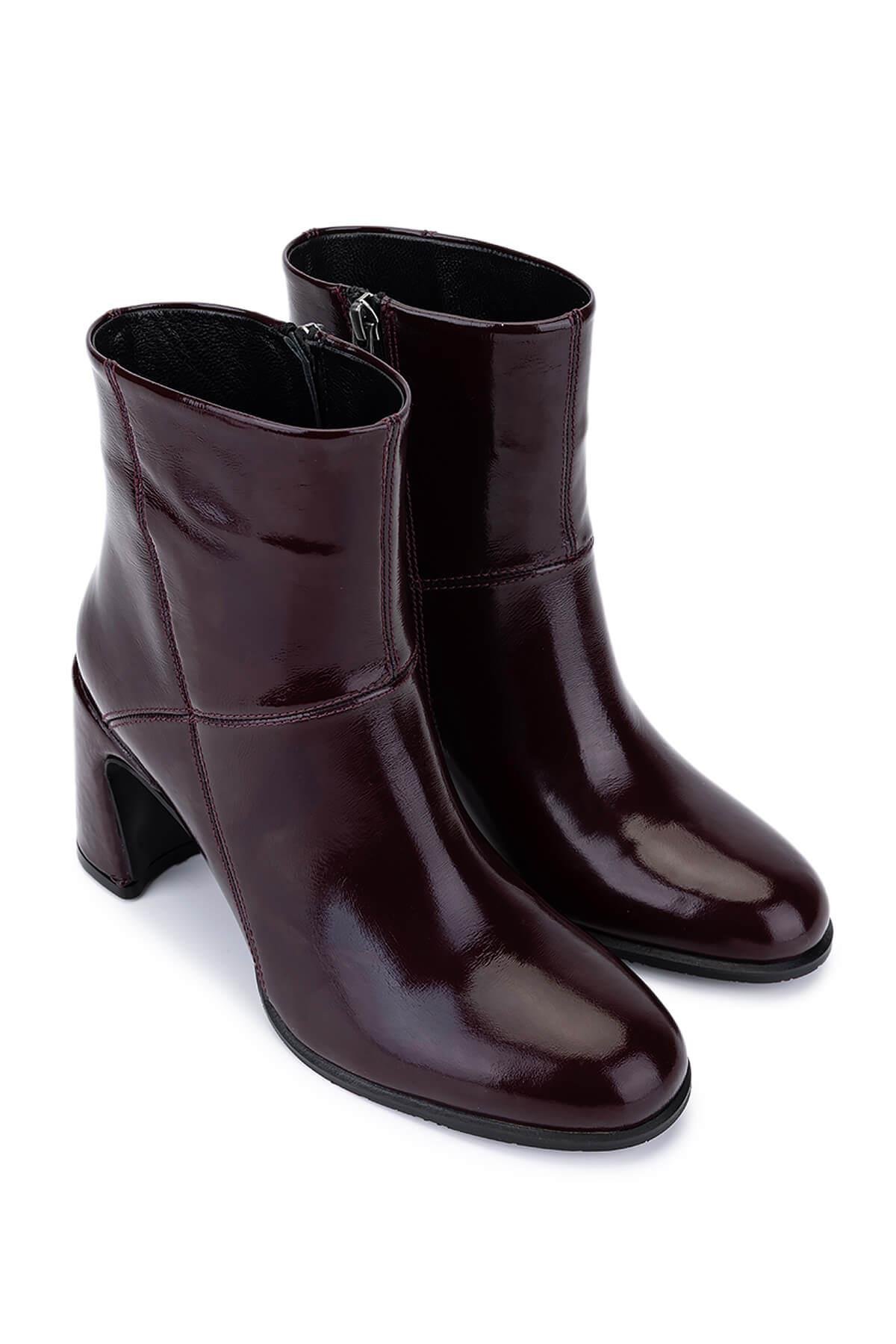 Tamer Tanca Kadın Hakiki Deri Bordo Klasik Bot