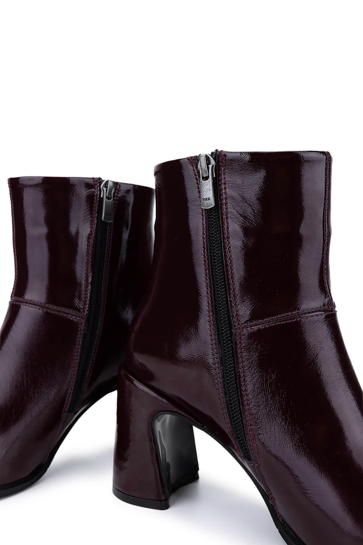 Tamer Tanca Kadın Hakiki Deri Bordo Klasik Bot