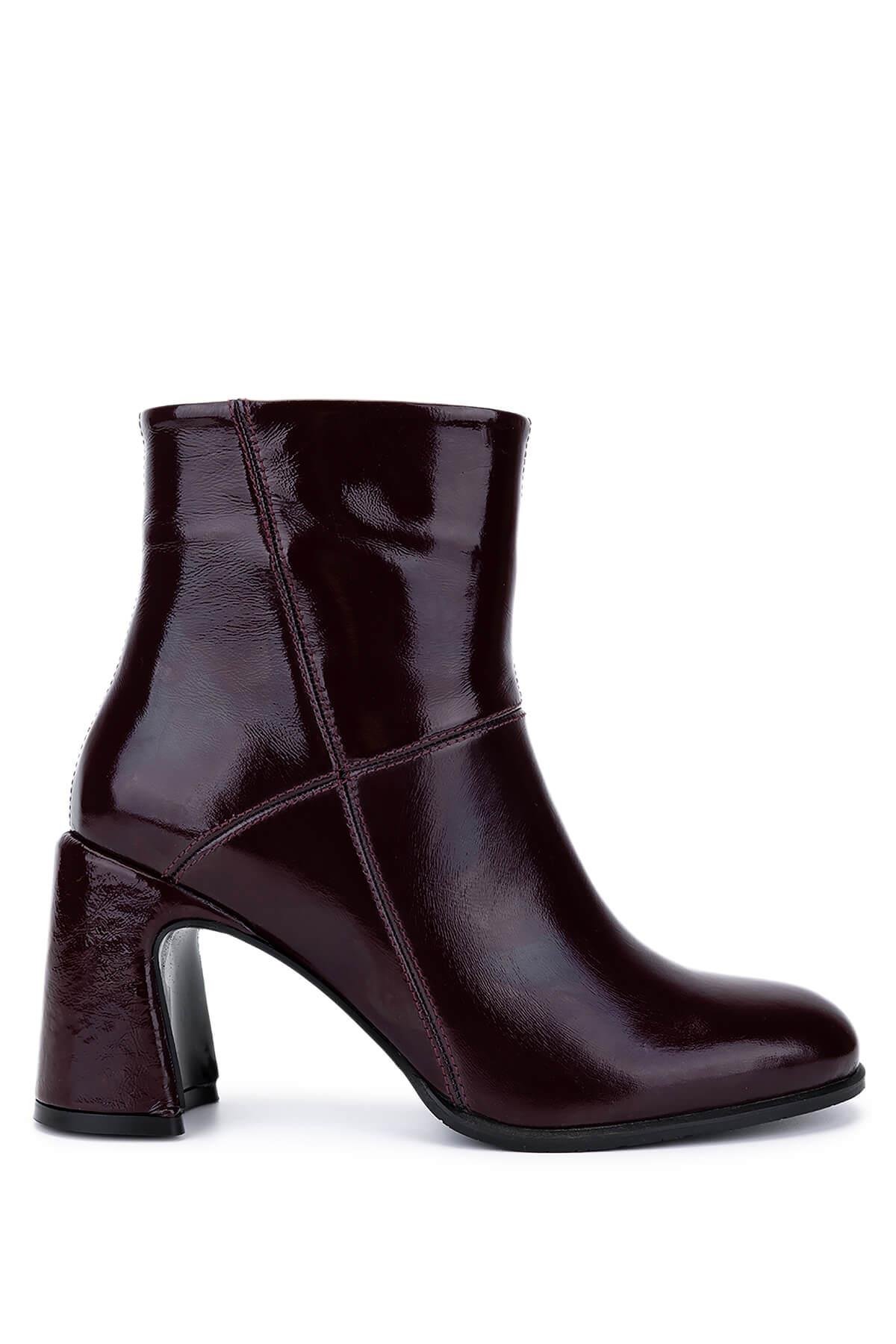 Tamer Tanca Kadın Hakiki Deri Bordo Klasik Bot