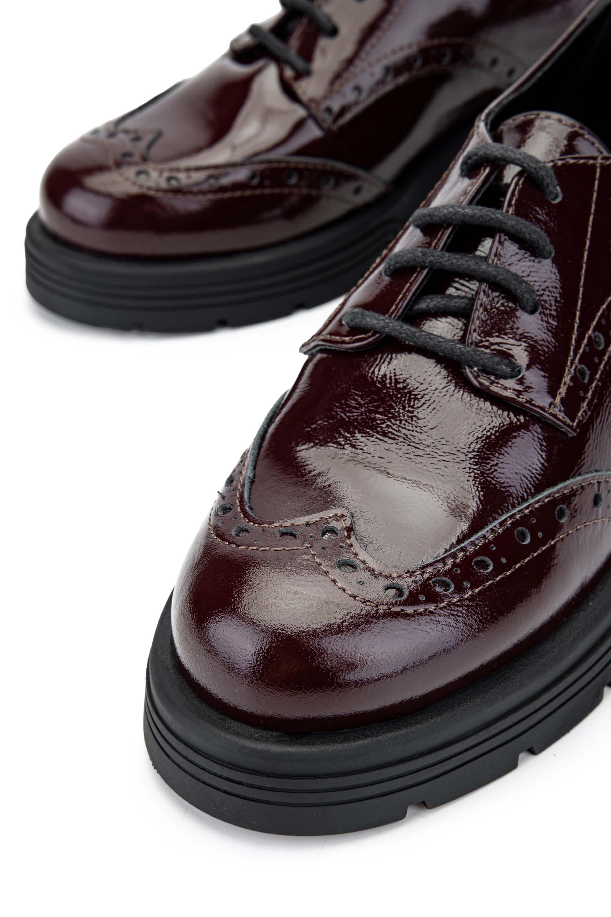 Tamer Tanca Kadın Hakiki Deri Bordo Rugan Casual Ayakkabı