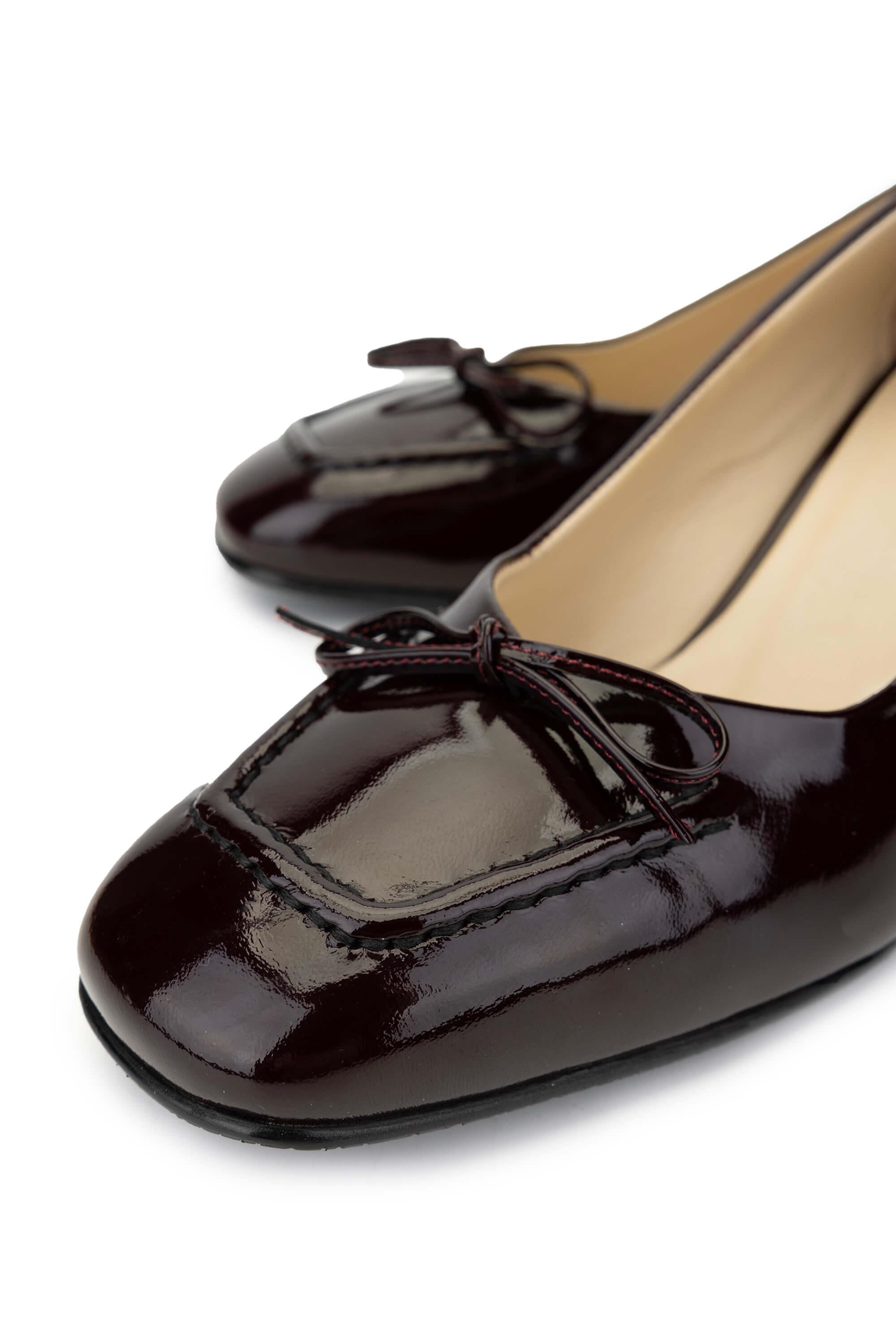 Tamer Tanca Kadın Hakiki Deri Bordo Topuklu Ayakkabı