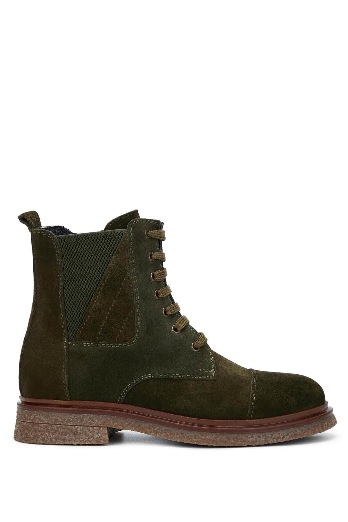 Tamer Tanca Kadın Hakiki Deri Haki Süet Casual Bot