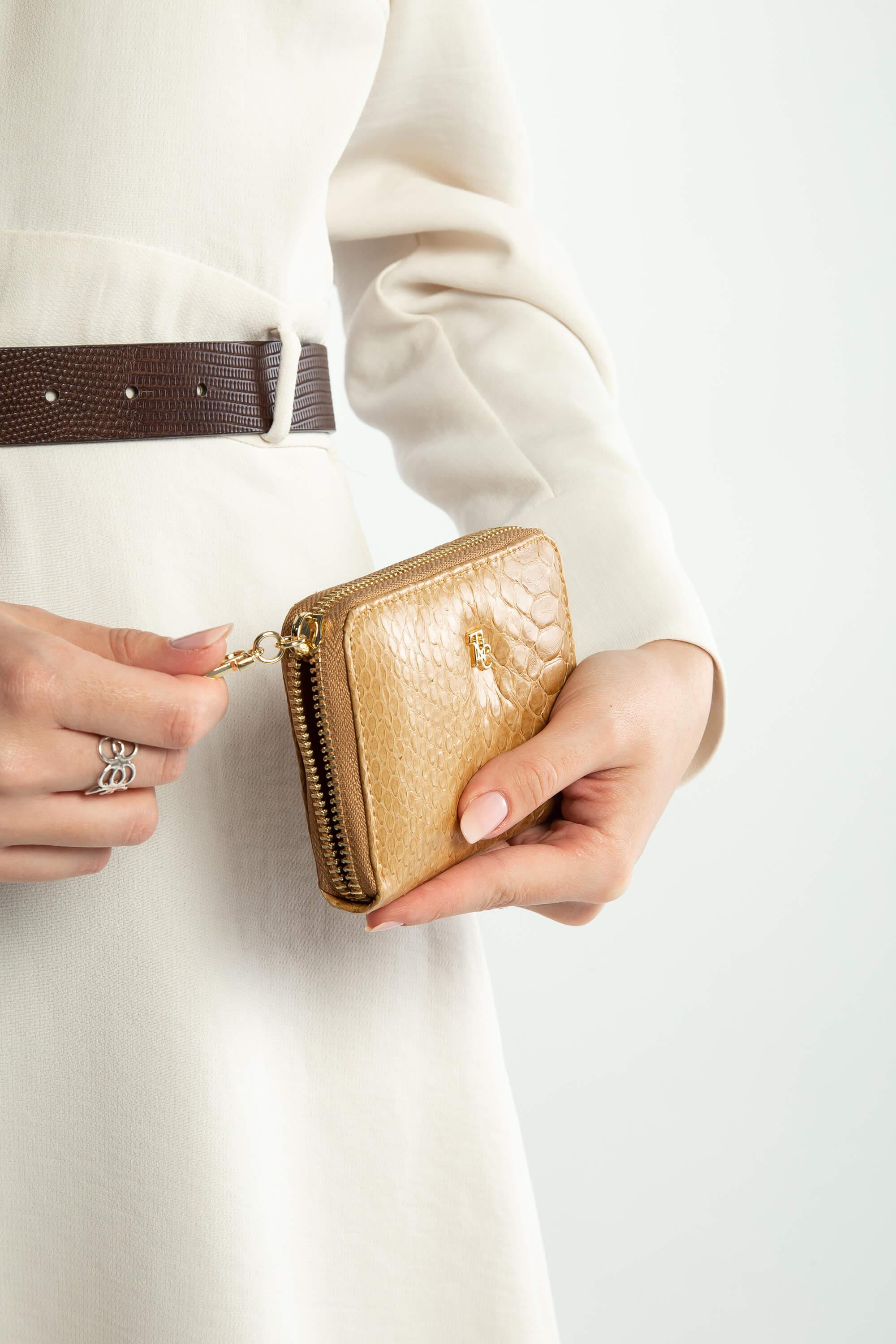 Tamer Tanca Kadın Hakiki Deri Hardal Günlük Cuzdan