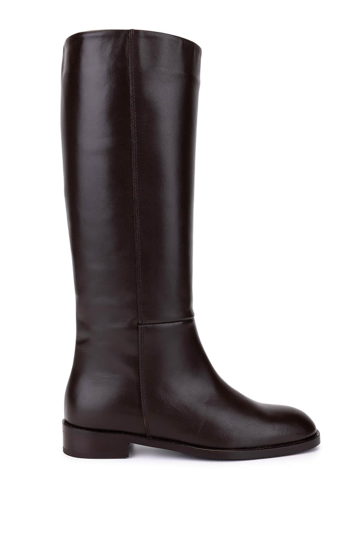 Tamer Tanca Kadın Hakiki Deri Kahverengi Klasik Çizme